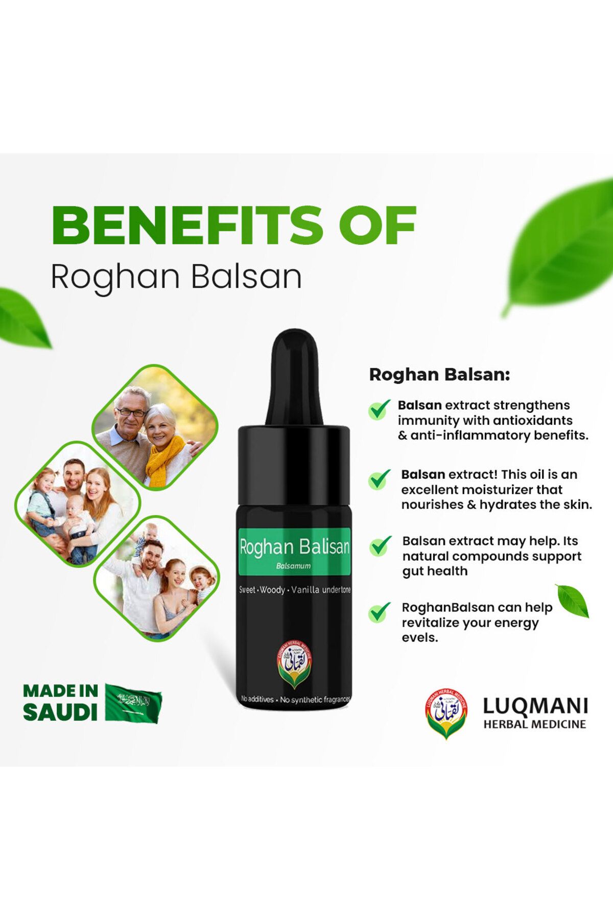 LUQMAN-Roghan Balsan , Balsan Extract , Balsan Oil Pure 3ml Balsamum 4