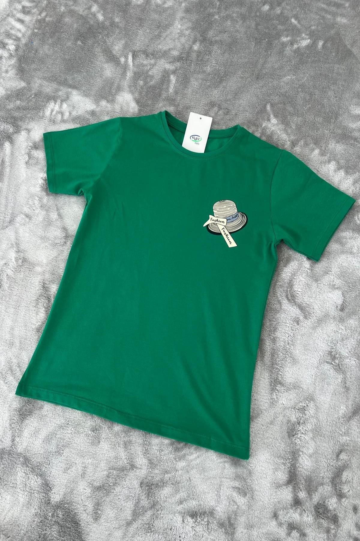 NEWKİDS-Printed 100% Cotton Combed Cotton Girls' T-Shirt 2