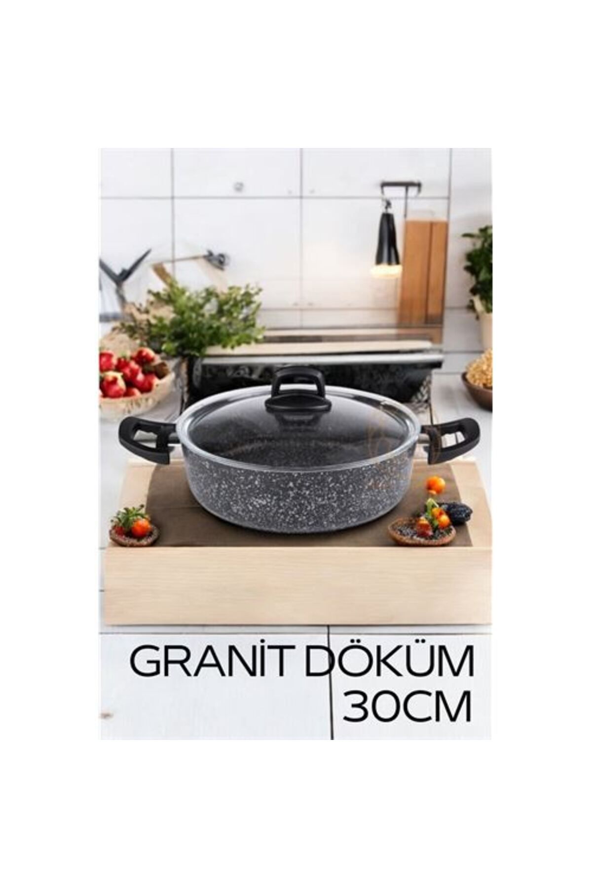 SAVA HOME COLLECTİON Eco Granit Döküm Basık Tencere 30 cm Dies Design