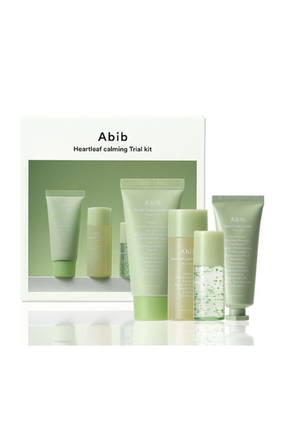 Abib-Heartleaf Calming Trial Kit (Spumă 30 ml + Toner 30 ml + Ser 15 ml + Cr me 20 ml) - un set 1