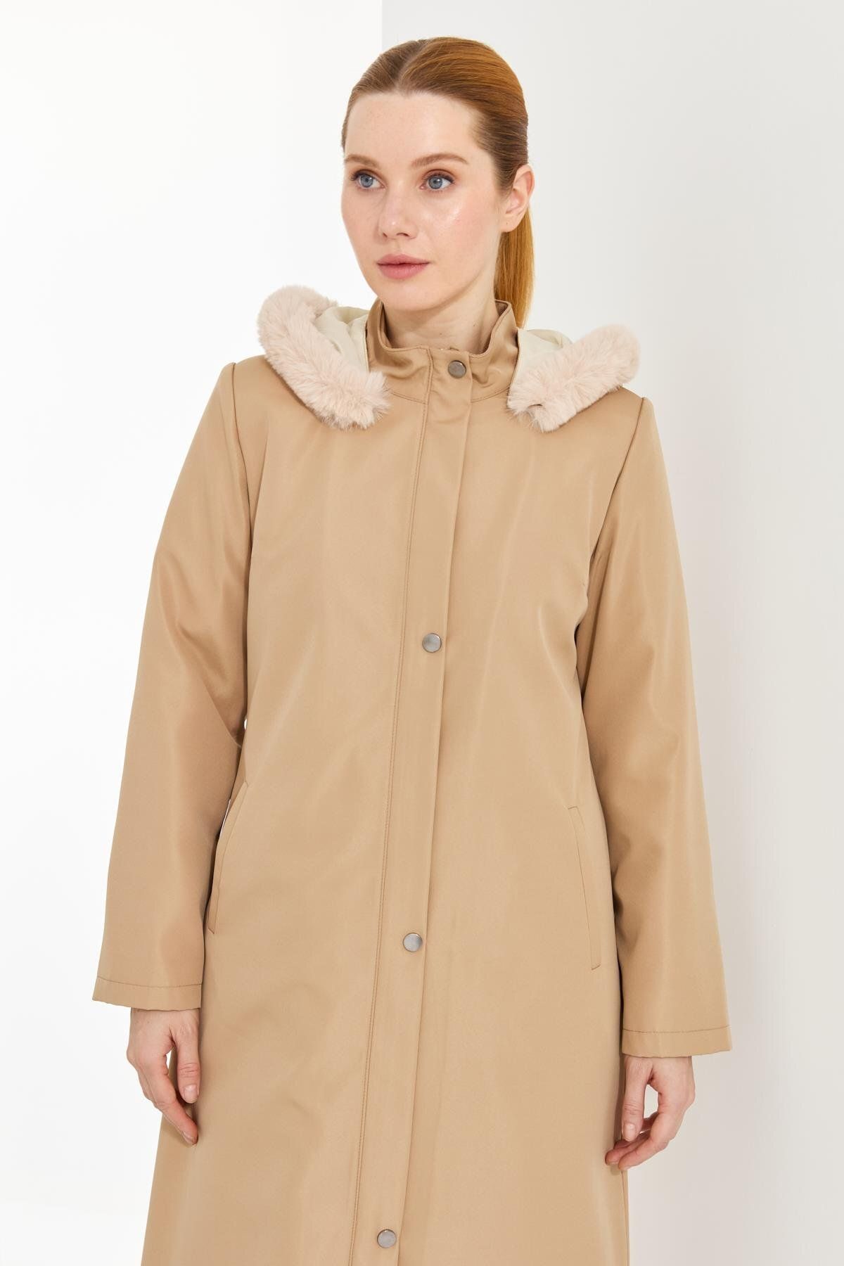 Günay Karaca-Winter Women's Araboy Coat - Water Repellent Fabric 20230 7