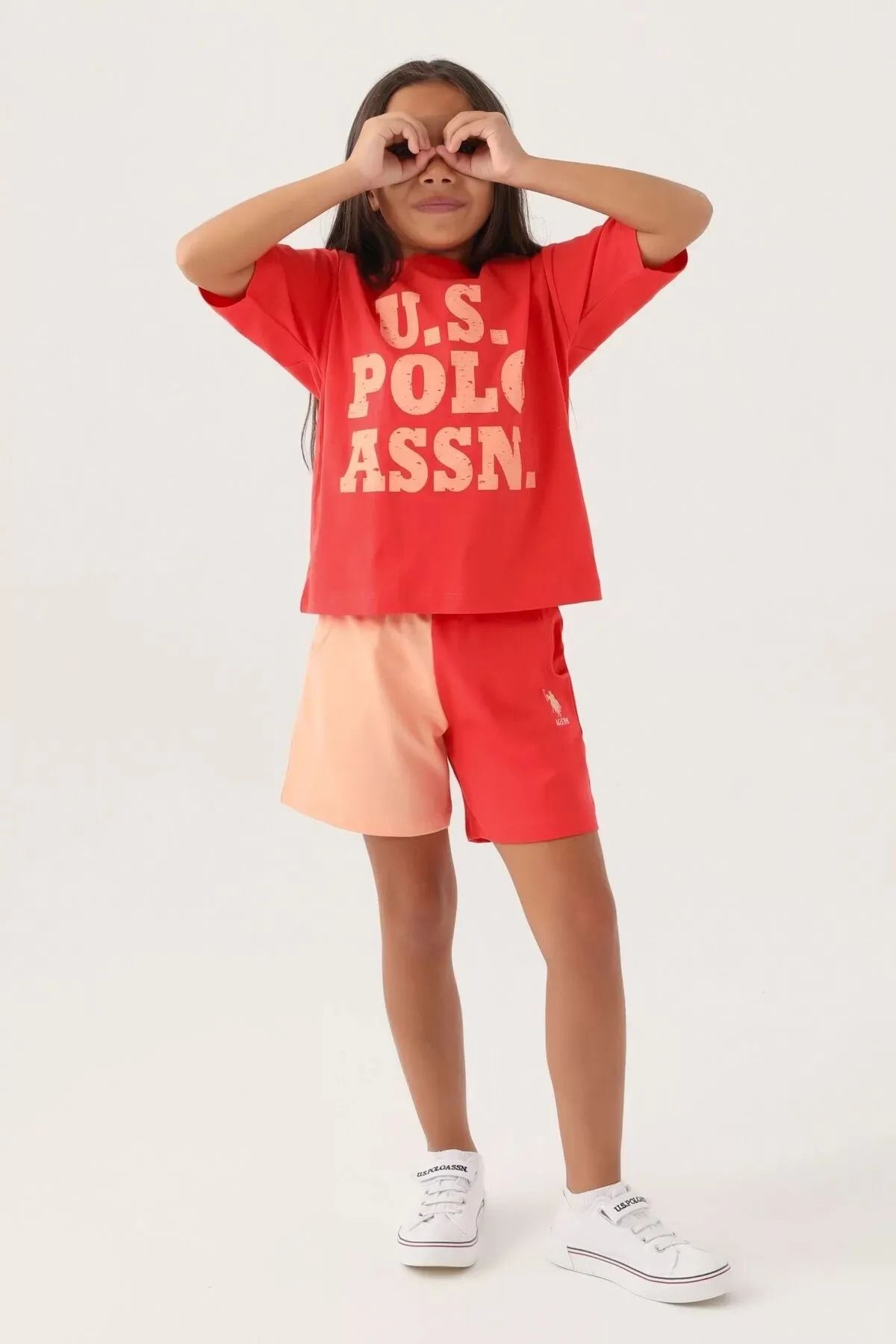 U.S. Polo Assn.-U.S. Polo Assn. US1816 Set pantaloni scurți licențiați pentru fete 3