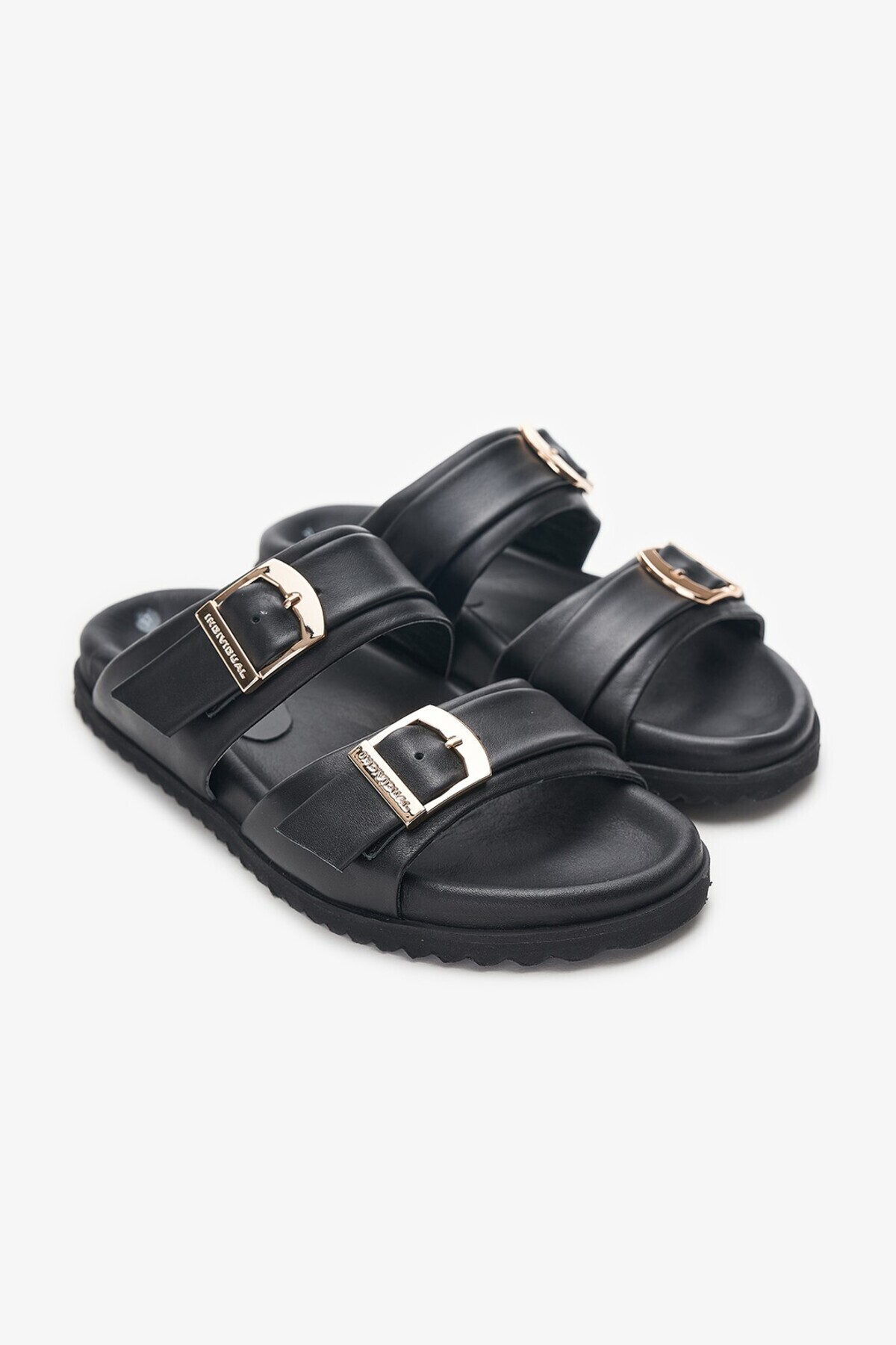 Louis Cardy-Paul Black Genuine Leather Women's Slippers 4