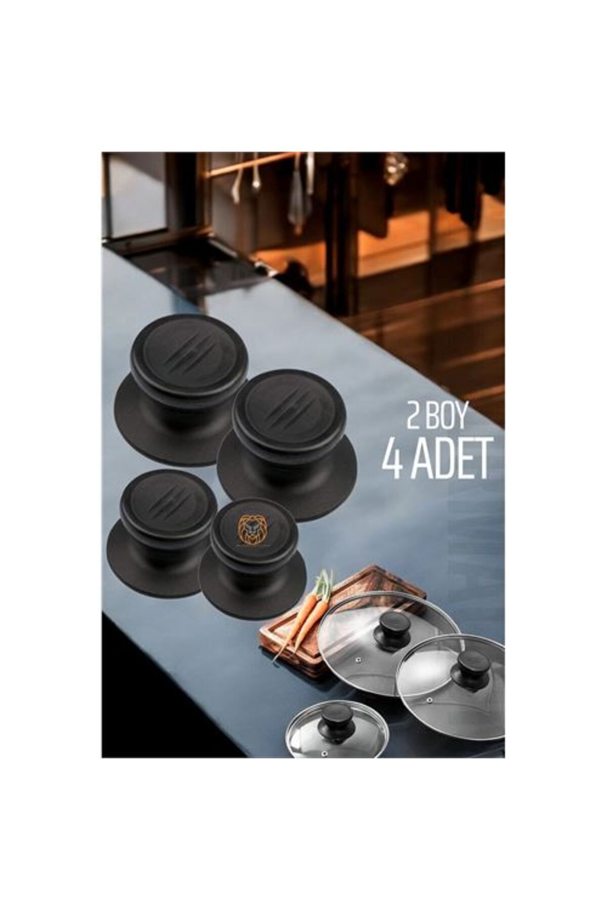 SAVA HOME COLLECTİON Tencere Tava Tepesi Tencere Tava Kapağı Tutucu 2 Boy 4 Adet