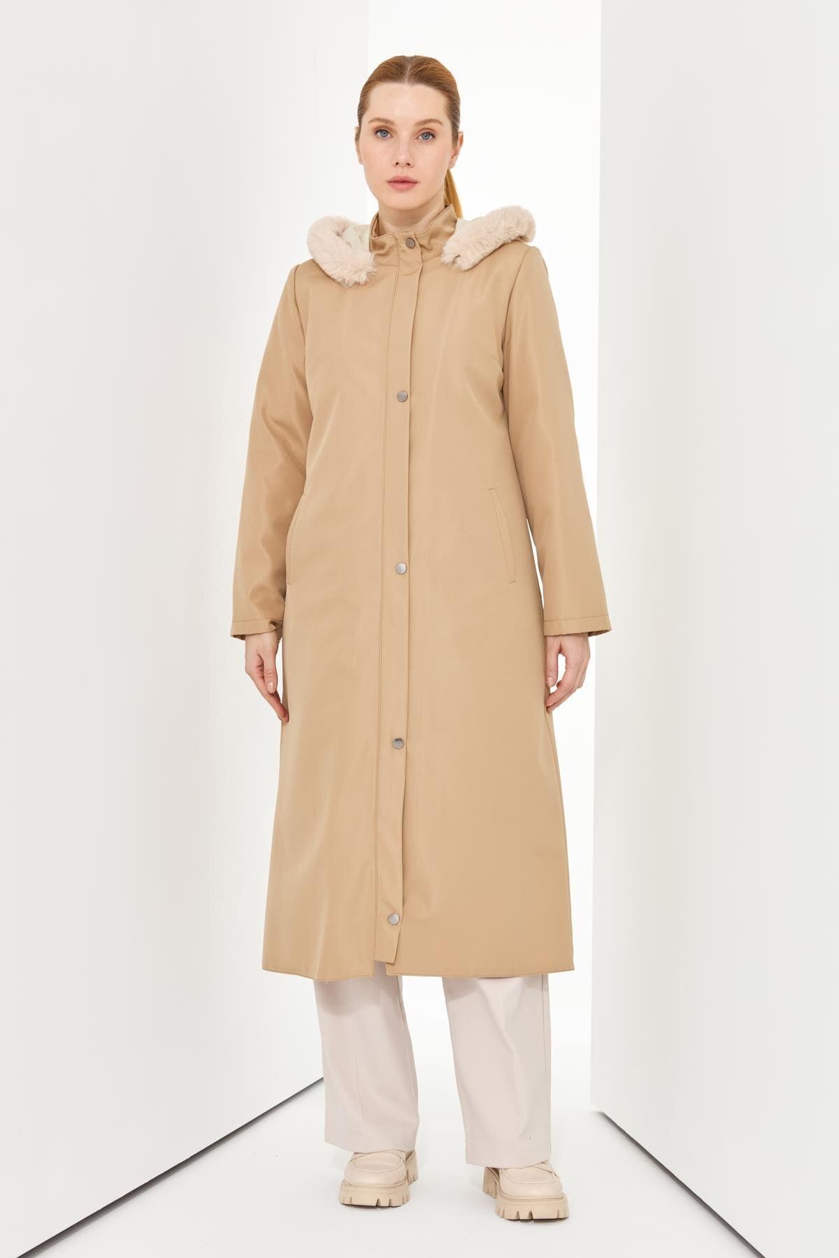 Günay Karaca-Winter Women's Araboy Coat - Water Repellent Fabric 20230 3