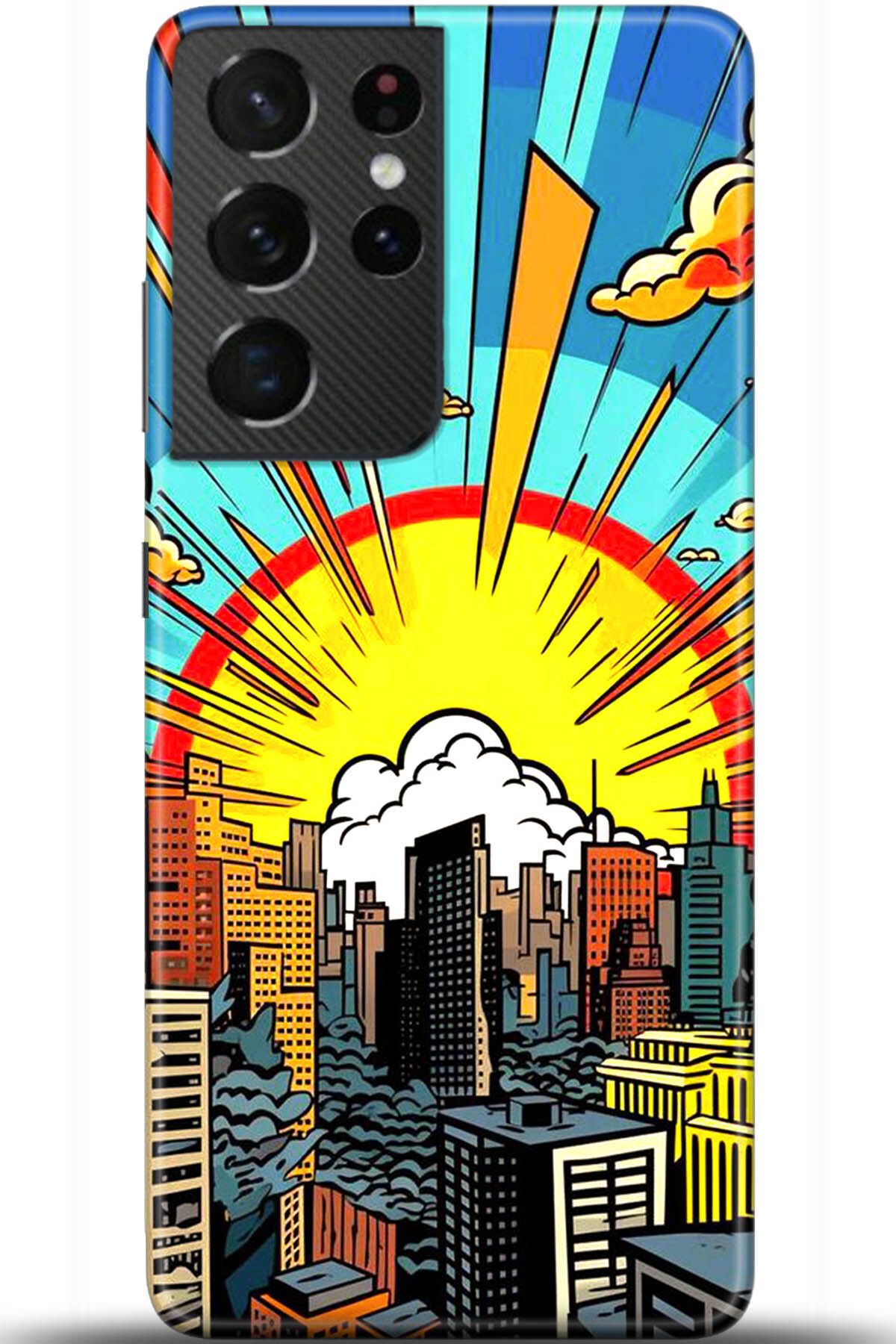 Noprin Samsung Galaxy S21 Ultra Kılıf HD Baskılı Kılıf - Happiness Series 5571