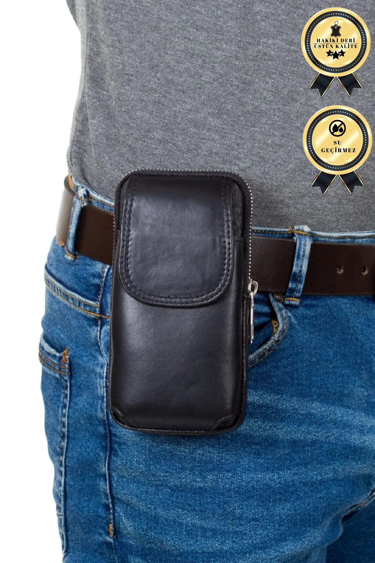 CERFF LEATHER CLUP Hakiki Deri Omuzdan Askılı Mıknatıslı Telefonluk