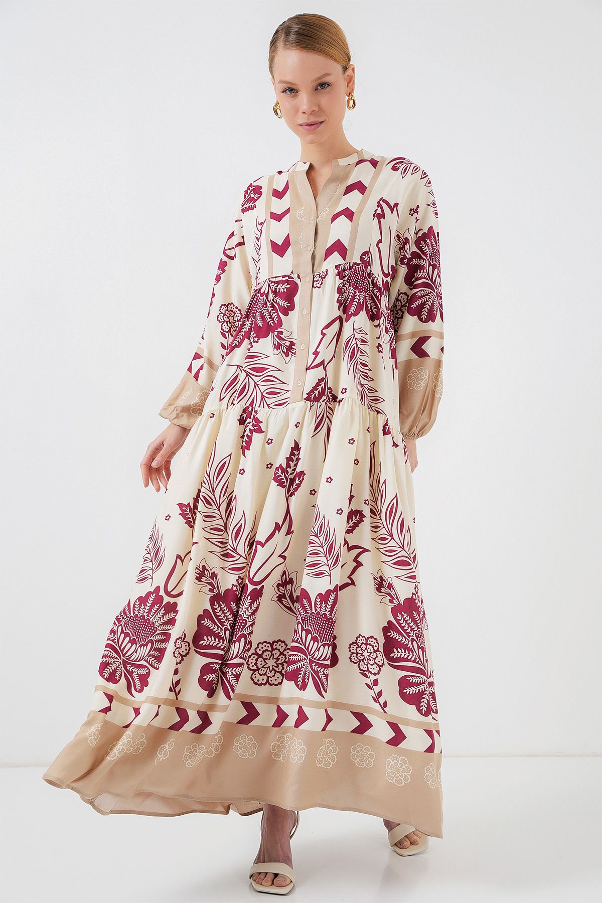 Bigdart-2423 Rochie Hijab cu model autentic - F. Fuchsia 1