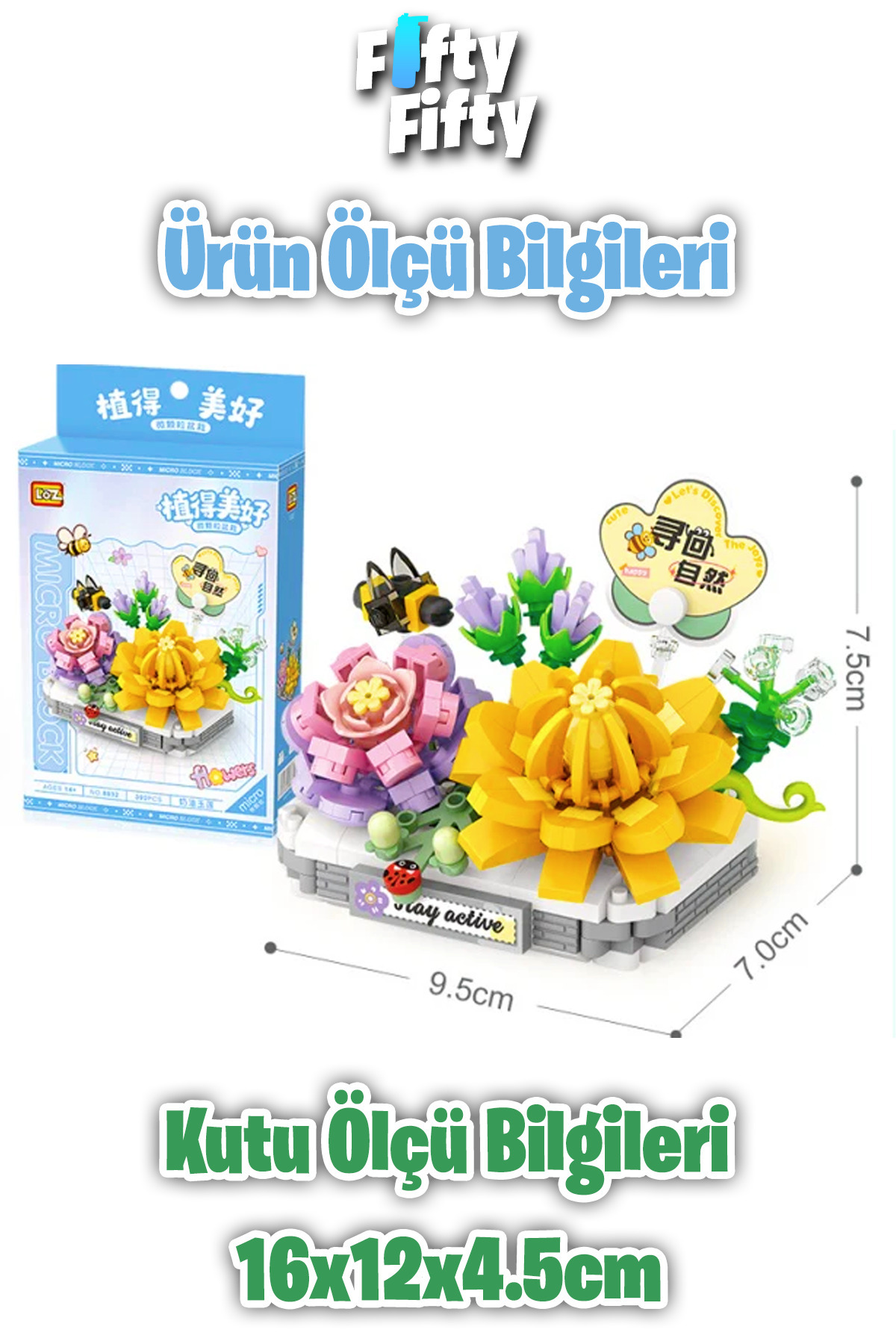 Vagonlife-Loz Micro Block Series Cute Flower 390 Pieces Toy Building Set Fflz-8832 2