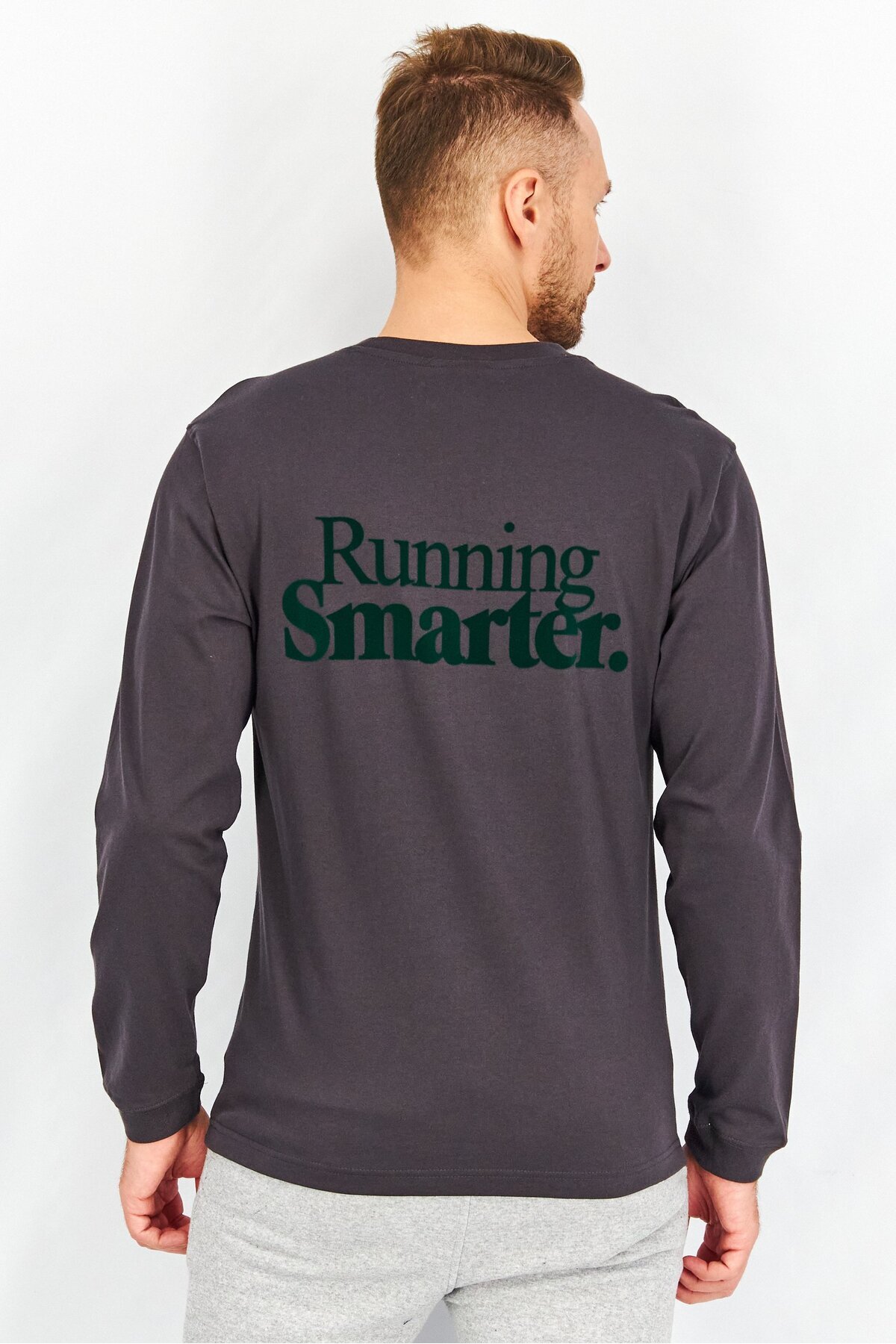 New Balance-Men Sportswear Fit Long Sleeve Training Sweatshirts, Charcoal 4