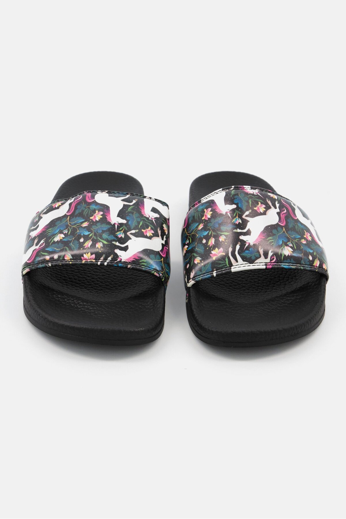 Wesc-Men Slip On Slides Unicorn AOP Slipper, Black Combo 3