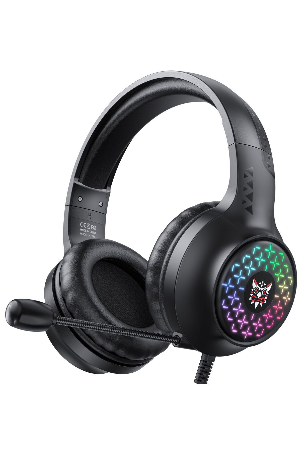 zibo RGB Aydınlatmalı Mikrofonlu Gaming Oyuncu Kulaklığı Kulak Üstü Kulaklık 3.5mm Jack + USB