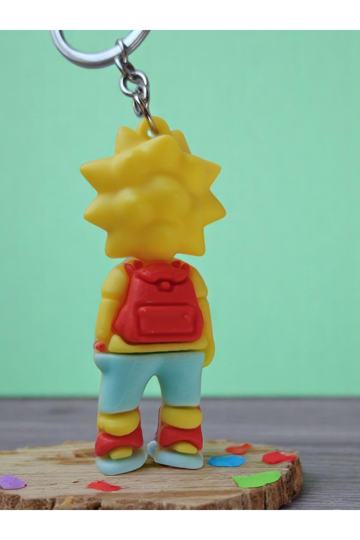 VerdeHome-Lisa Simpson Figure Keychain Smart and Sensible Character Themed Fun Accessory 4