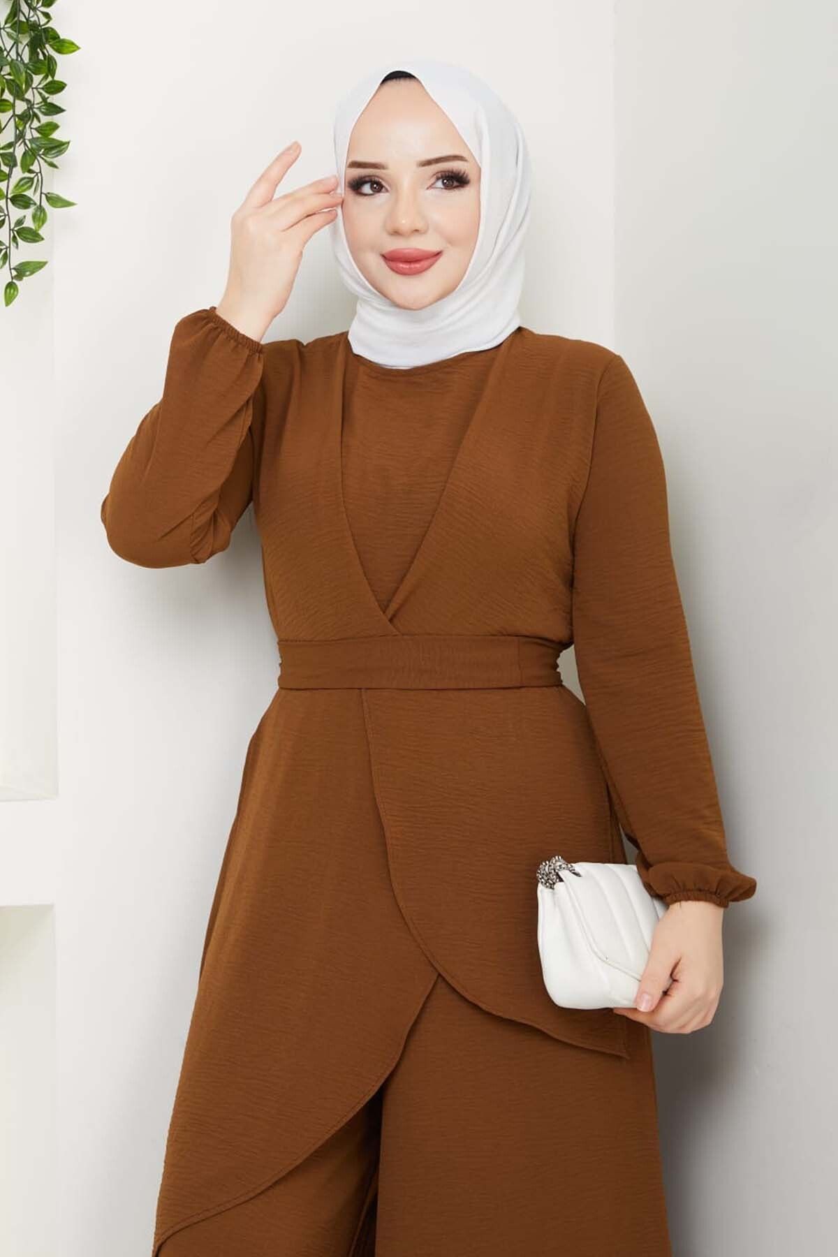 benguen-Hijab Double Suit Brown 4743 2