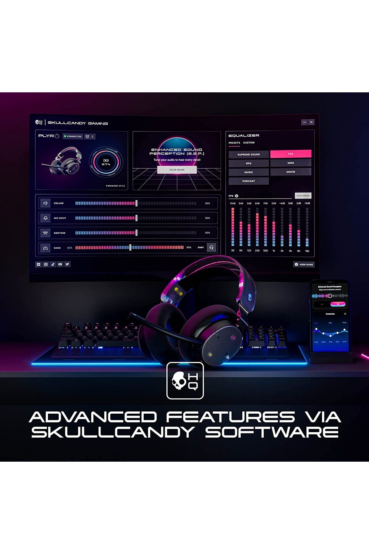 Skullcandy-PLYR Multi-Platform Over-Ear Wireless Gaming Headset, Works with Xbox Playstation and PC 7