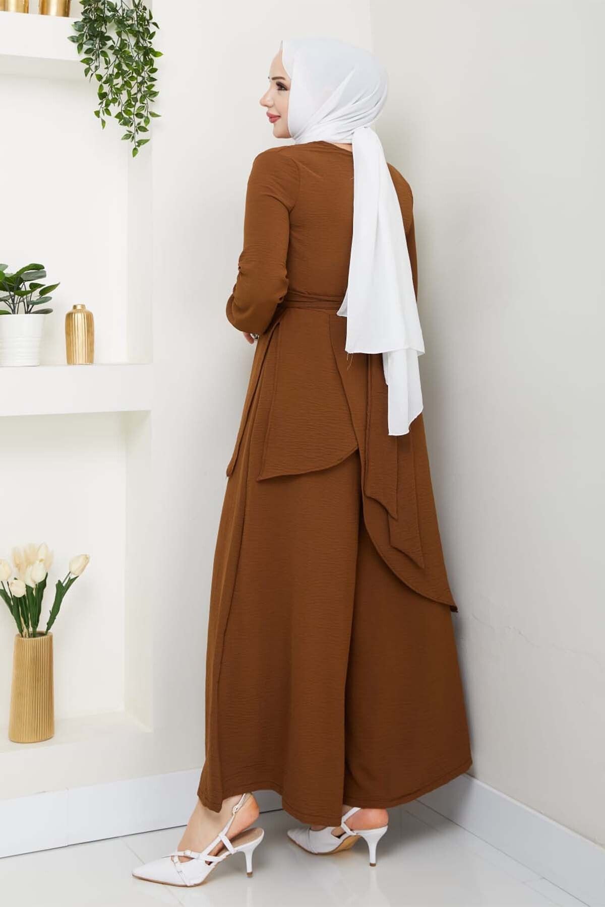 benguen-Hijab Double Suit Brown 4743 5