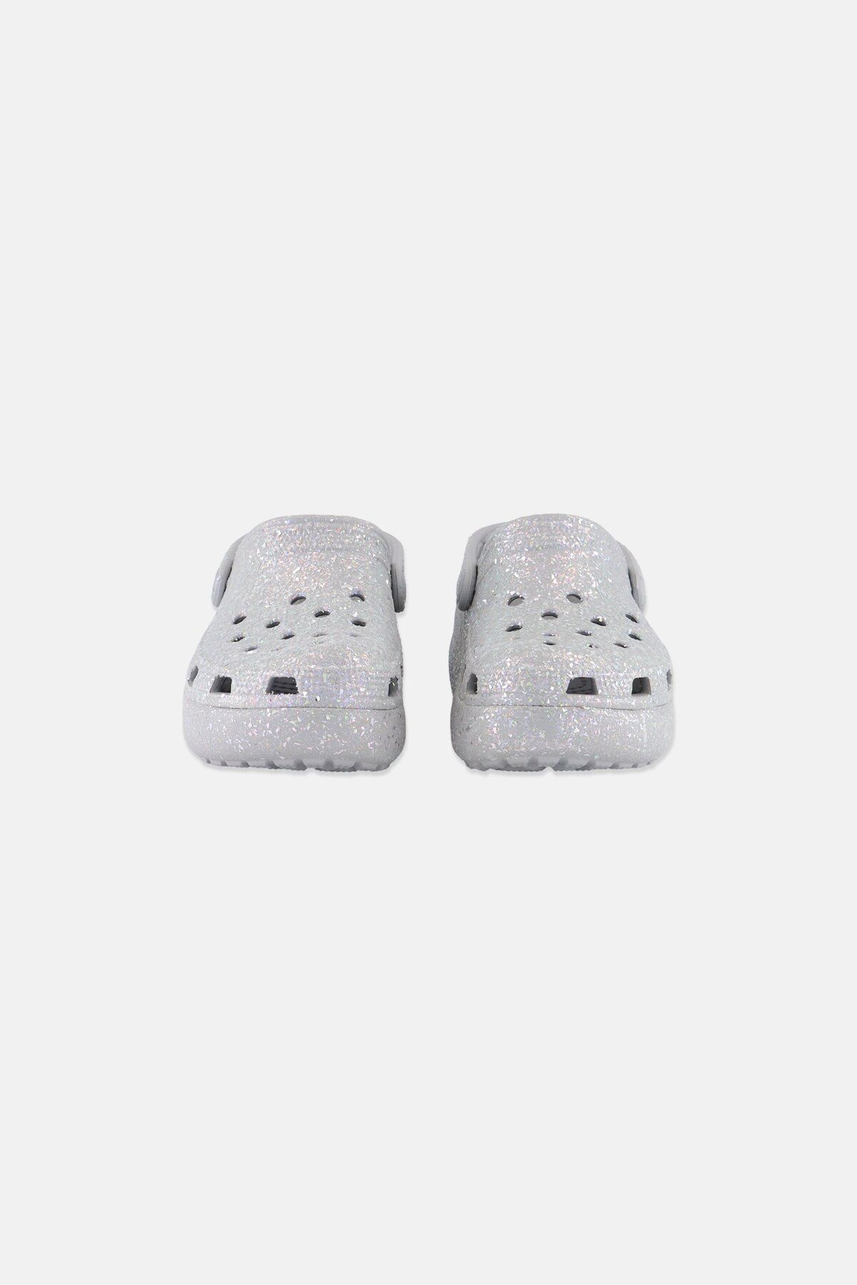 Crocs-Kids Girl Glittered Clogs, Light Grey 4