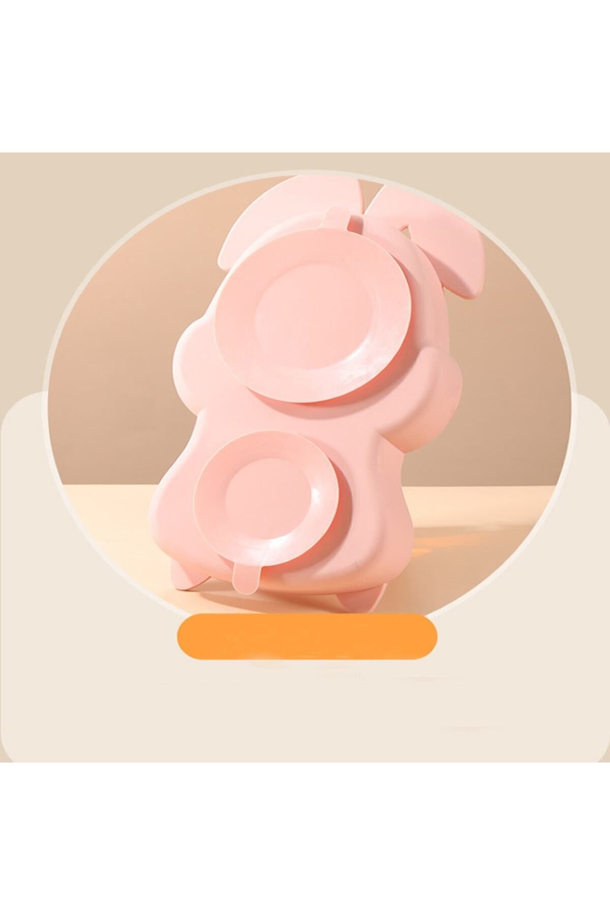 jojobebek Pembe Vakumlu Silikon Mama Tabağı, Silikon Saplı Metal Uçlu Çatal Ve Kaşık ( Tavşan Figürlü ) fotoğrafı 6 (önizleme)