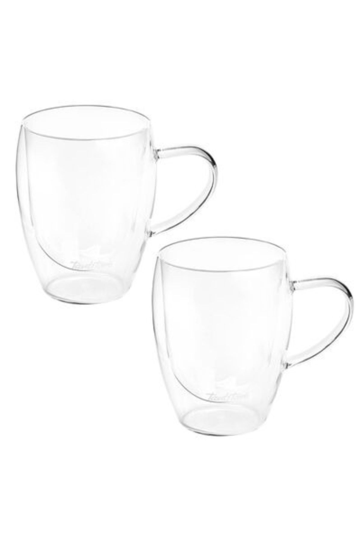 Tantitoni-Borosilicate Glass Set of 2 Double Wall Glass with Handle 350ml 2