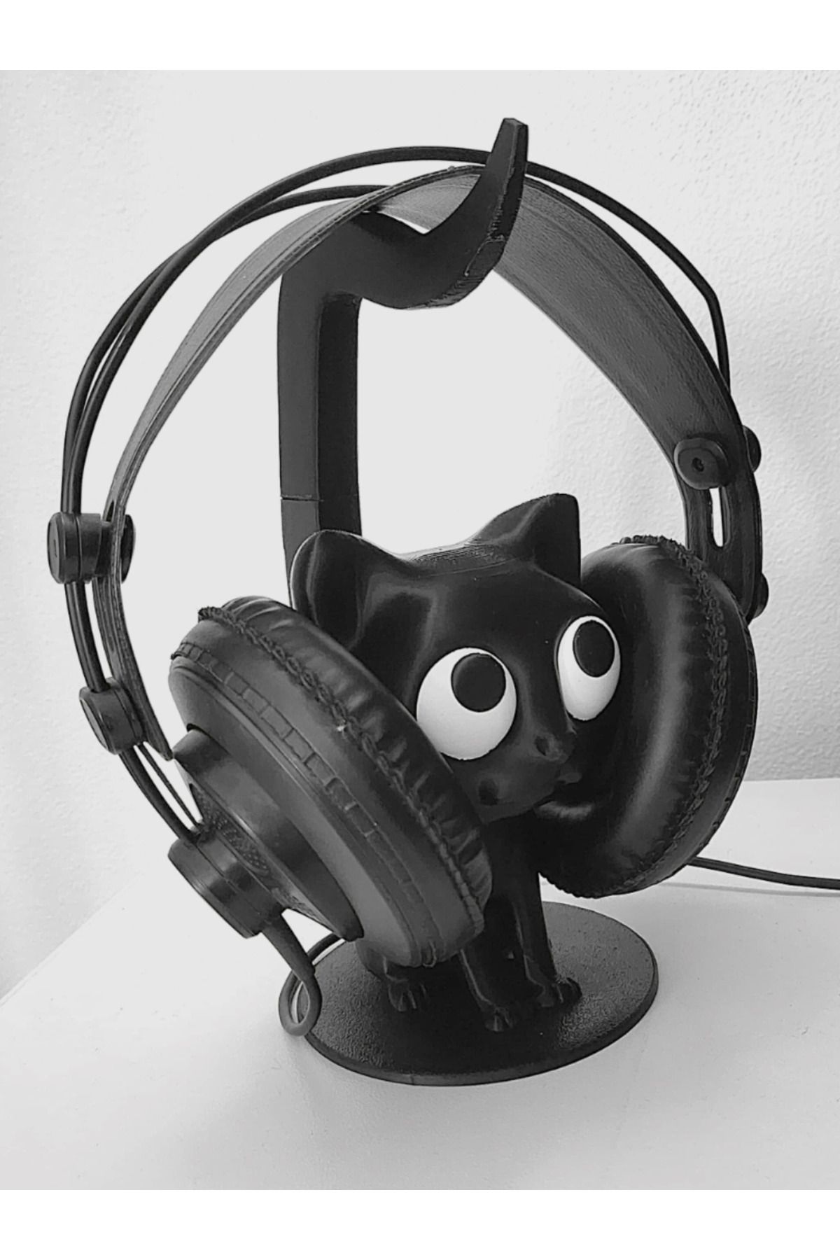 jeane home decor Kedi Modeli Tasarım Oyuncu Kulaklık Standı Gamer Kulaklığı Tutucu Hediyelik