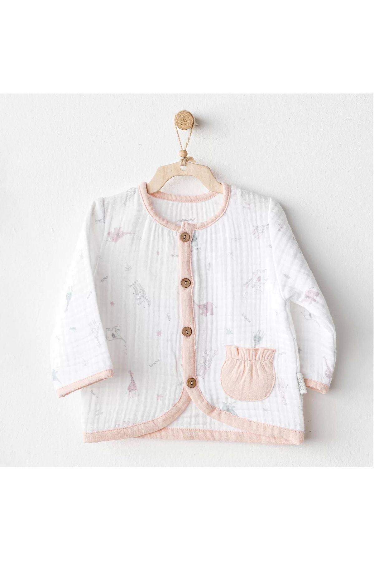 Moon wear Andywawa Ac25523 Love Family Müslin Ceket Ekru