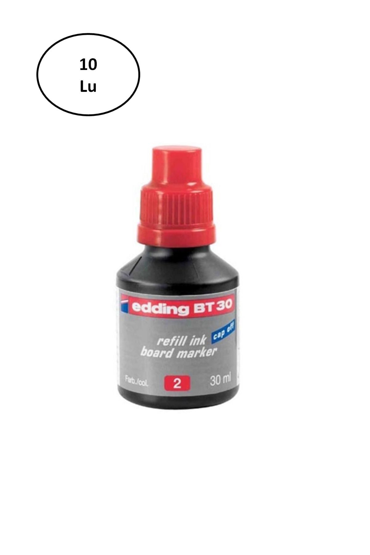 POLEXP Edding Tahta Kalem Mürekkep 30 Ml Kırmızı 10'lu