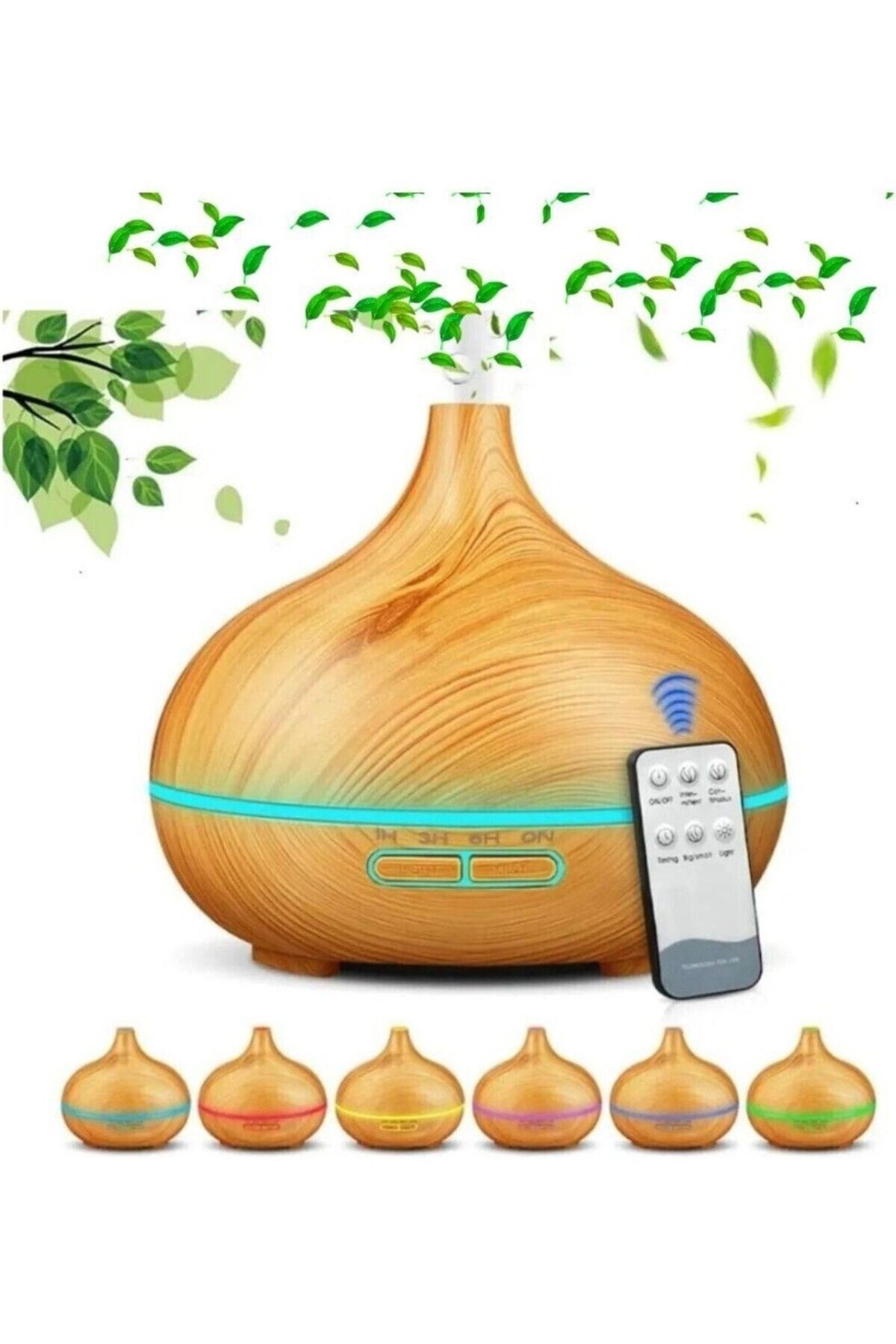 Premium Kalite 550ml Hava Nemlendirici Aromatik Oda Kokusu Difüzörü 7 Farklı Işıklı Buhar Makinesi