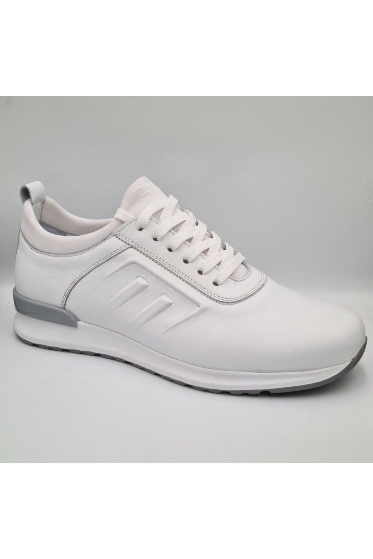 Libero 4195 Beyaz Hakiki Deri Eva Taban Slip-On Bağcıklı Erkek Günlük Casual Sneaker