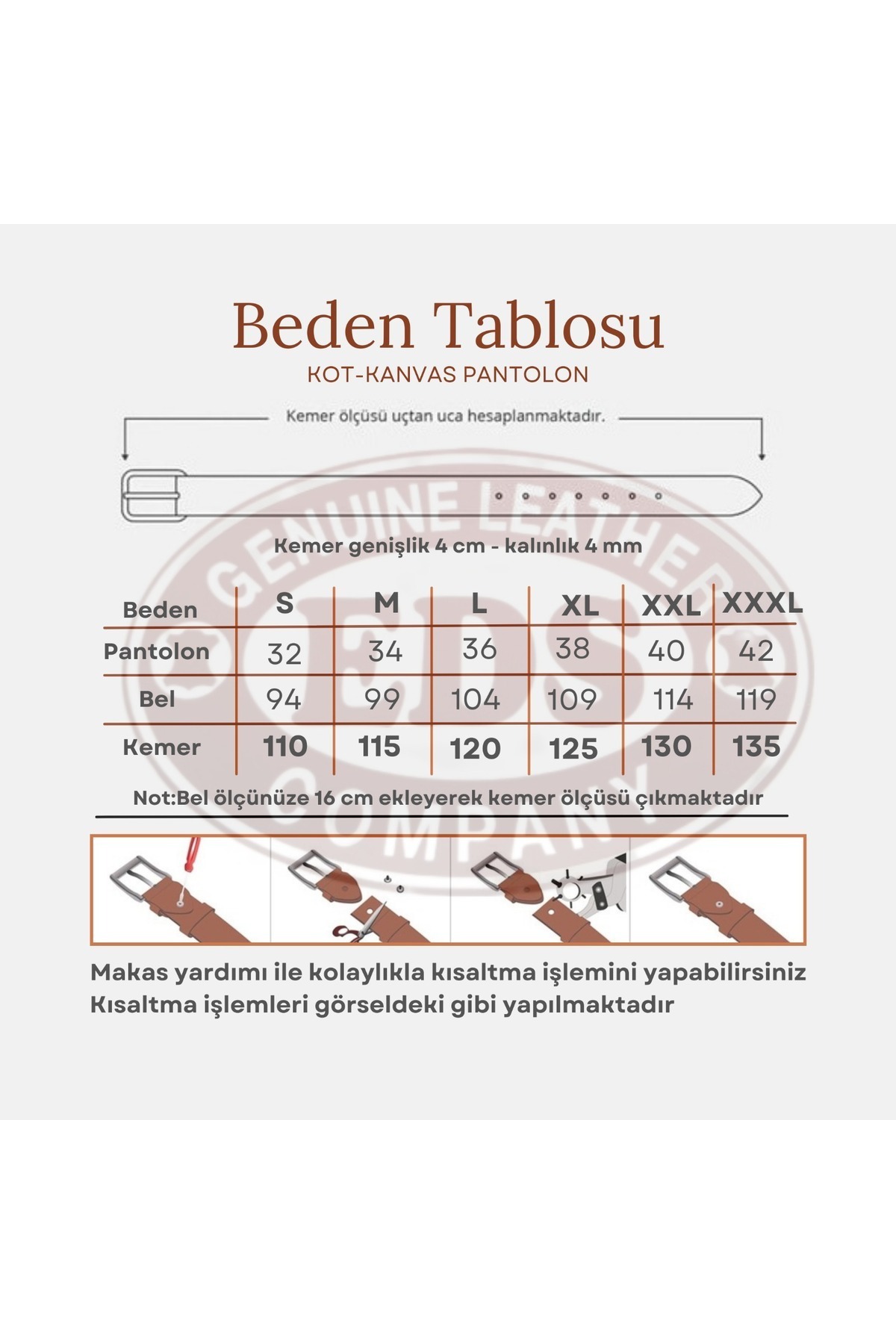 genuine leather company eds  Erkek Siyah Spor %100 Hakiki Deri Kemer - Görsel 4