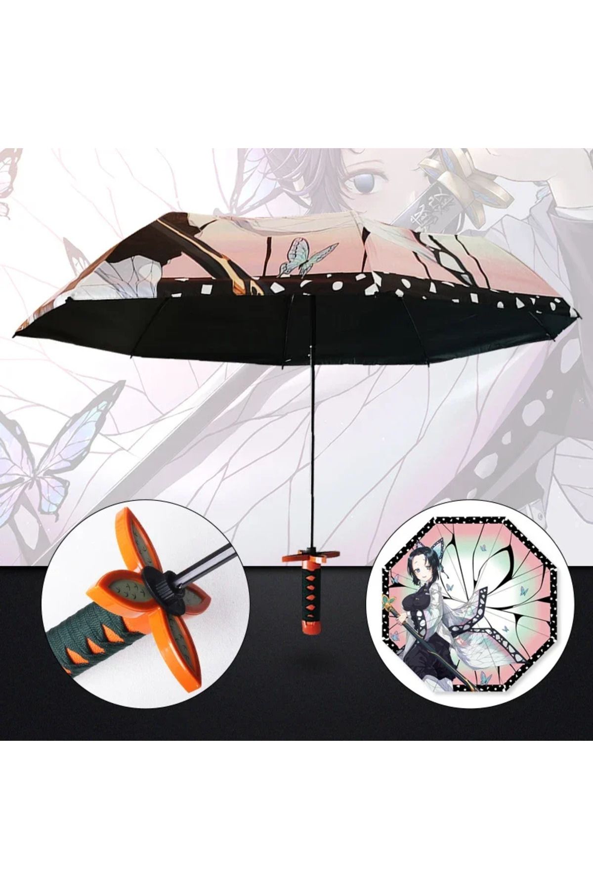 Choice-Kochou Shinobu Demon Slayer Kokushibo Katana Umbrella 3-folding Kimetsu No Yaiba Tanjirou Anime Swor 1