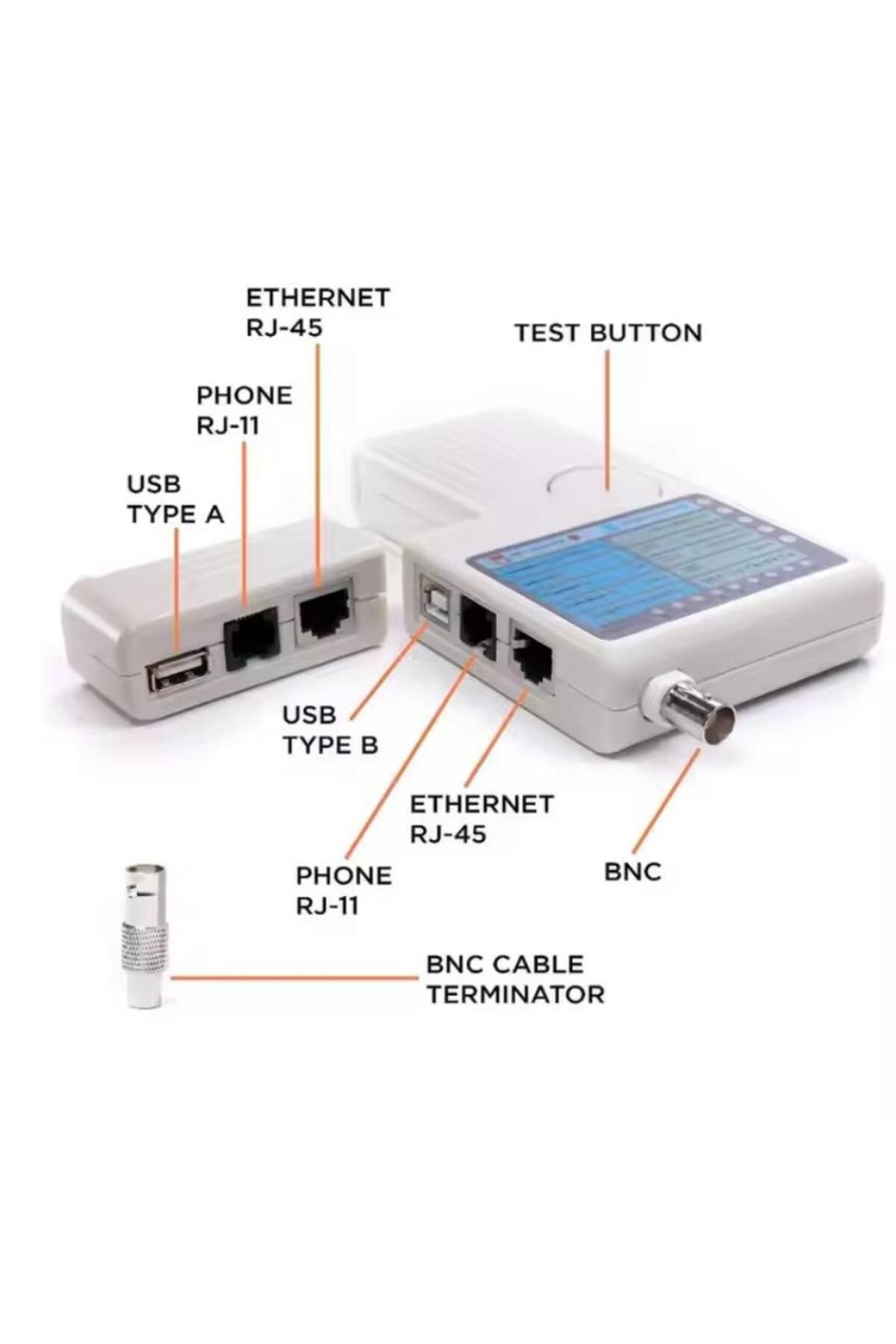 Generic-جهاز اختبار كابلات USB BNC عن بُعد 4 في 1 RJ-45 RJ-11 لأداة كشف تعقب UTP STP 5