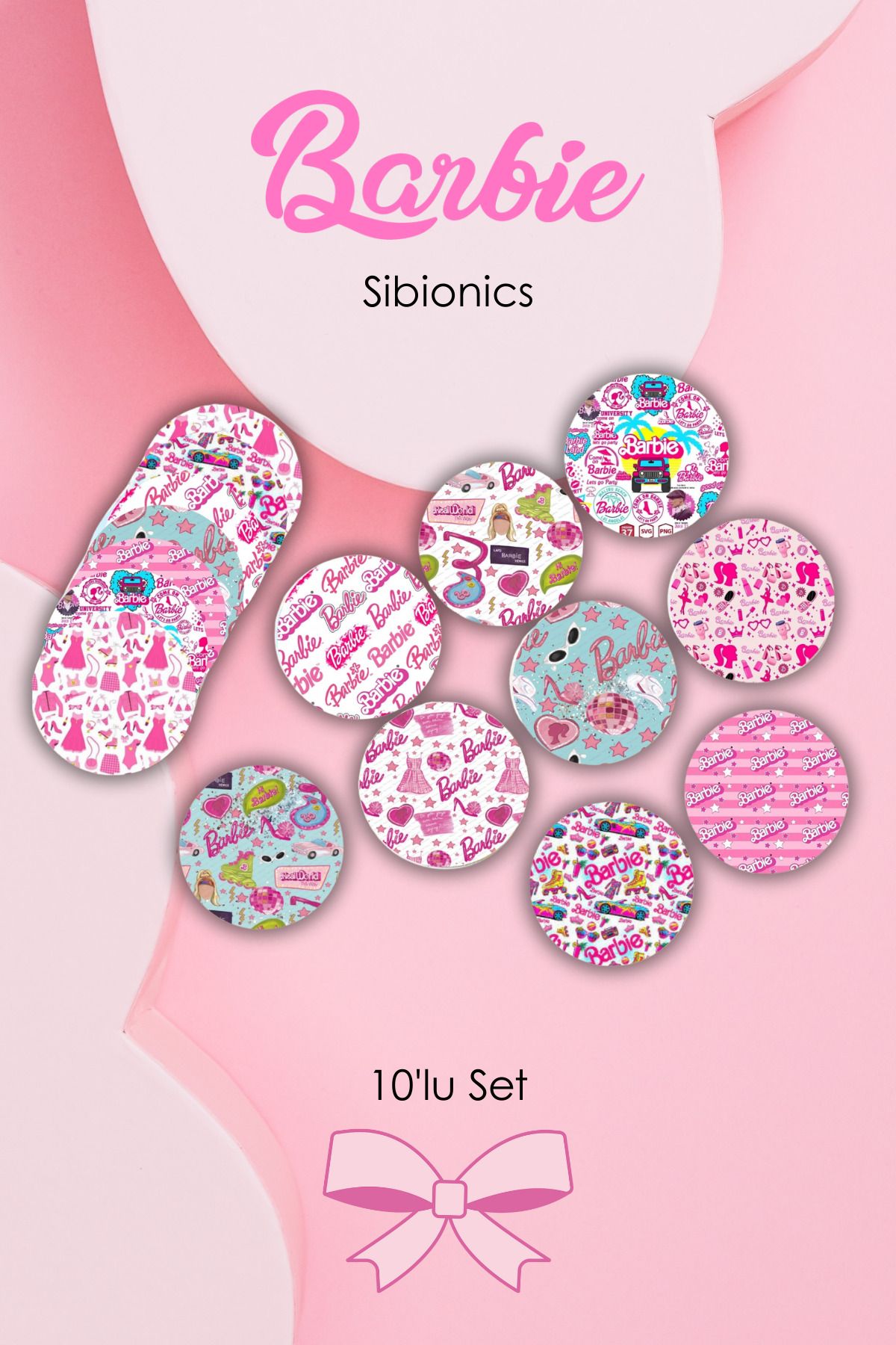 StickIT Sibionics Sensör Koruyucu Bant Brbie Serisi 10'lu Paket