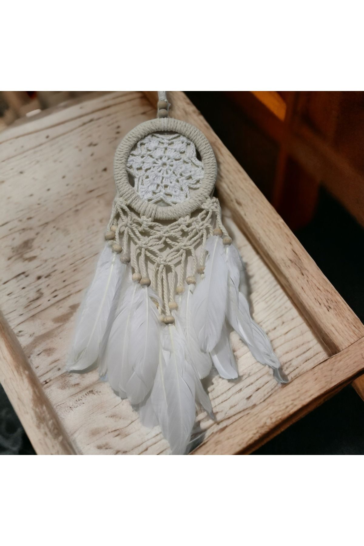CHKK Rüya Kovan Dream Catcher Beyaz Kuş Tüylü