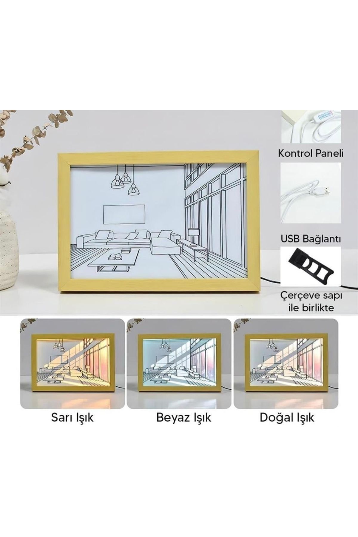 RMPAZAR Işıklı Retro Tablo