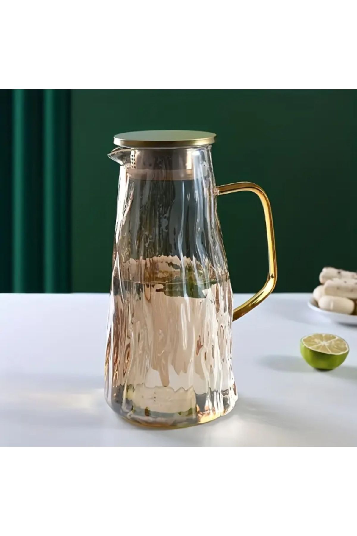 Allproduct Çelik Kapaklı Cam Sürahi 1800 ml