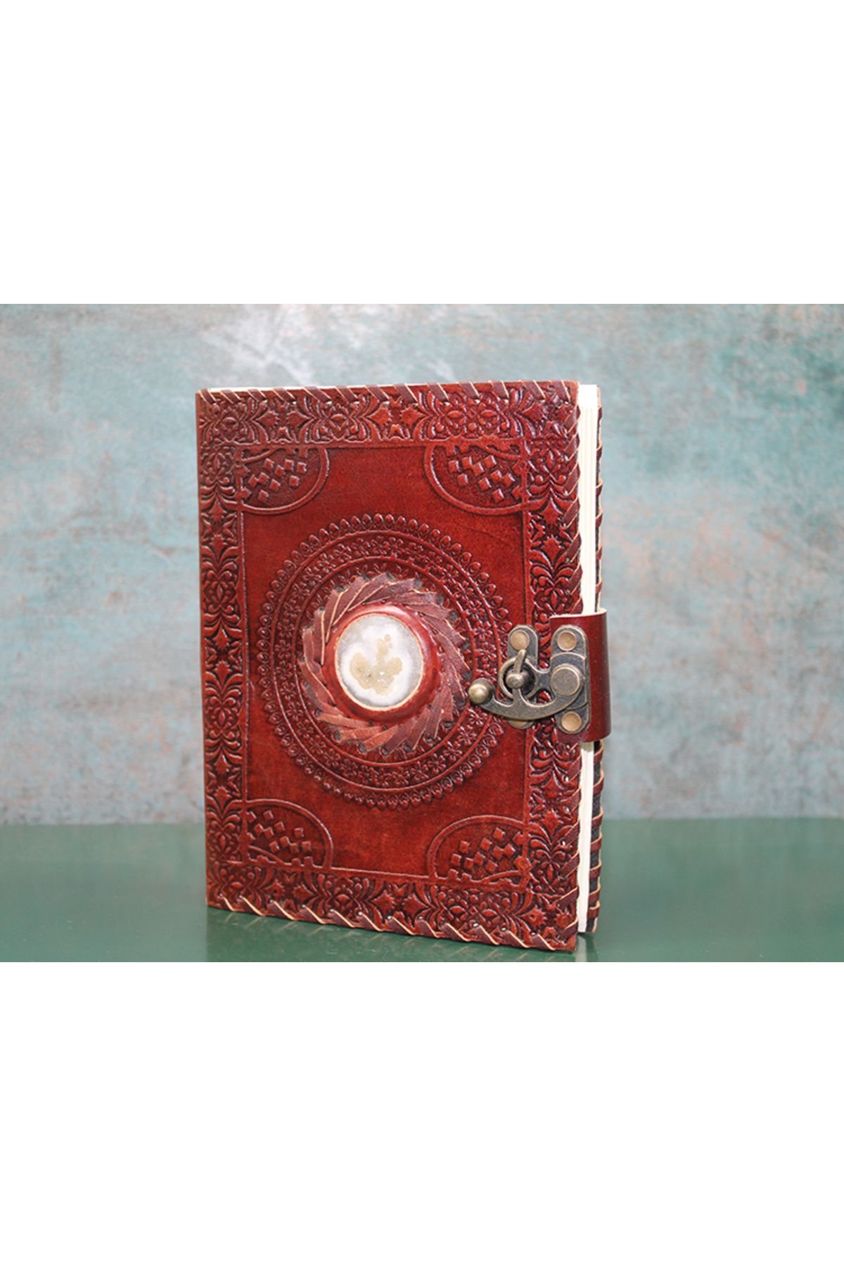 musellife Taşlı Deri Defter Model 11
