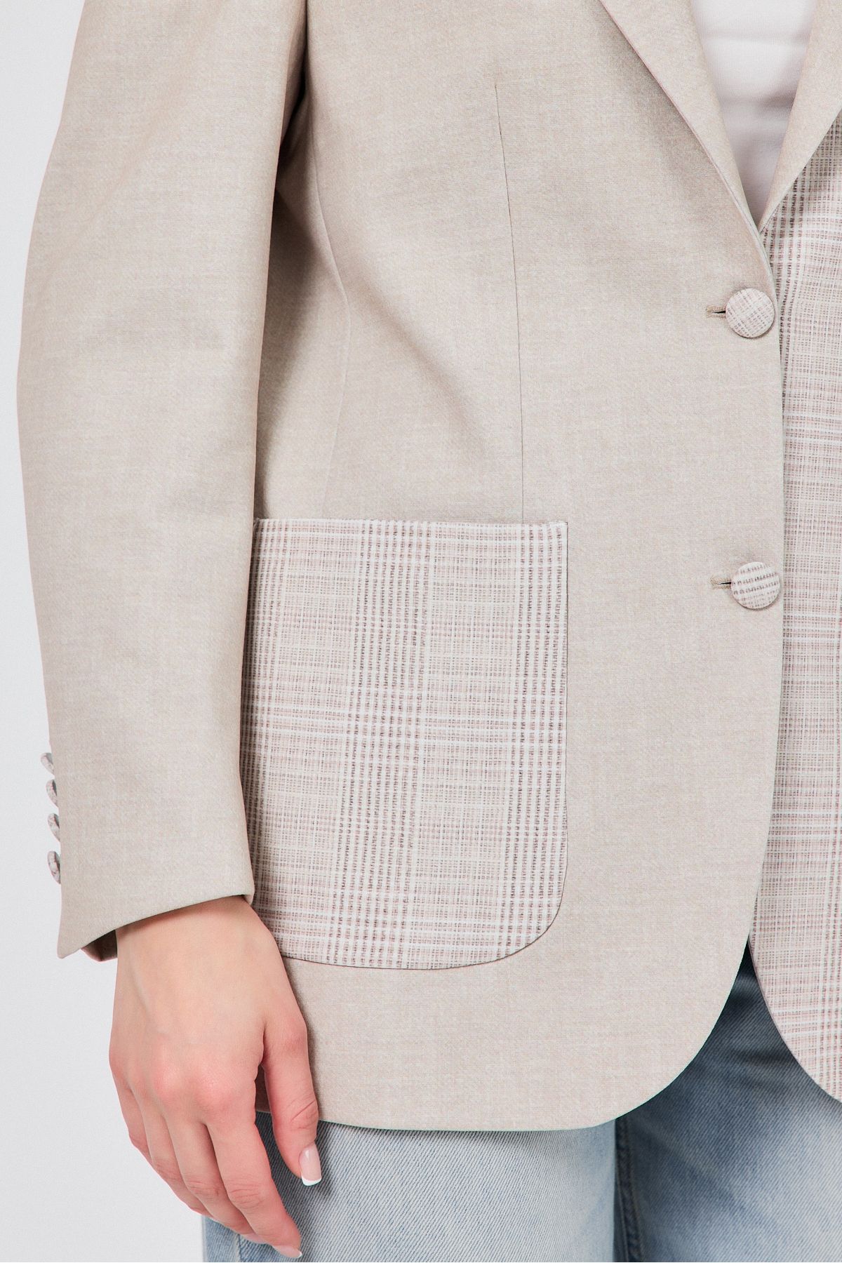 Ted Davıd-Double Button Closure Pocket Detailed Blazer Jacket 5