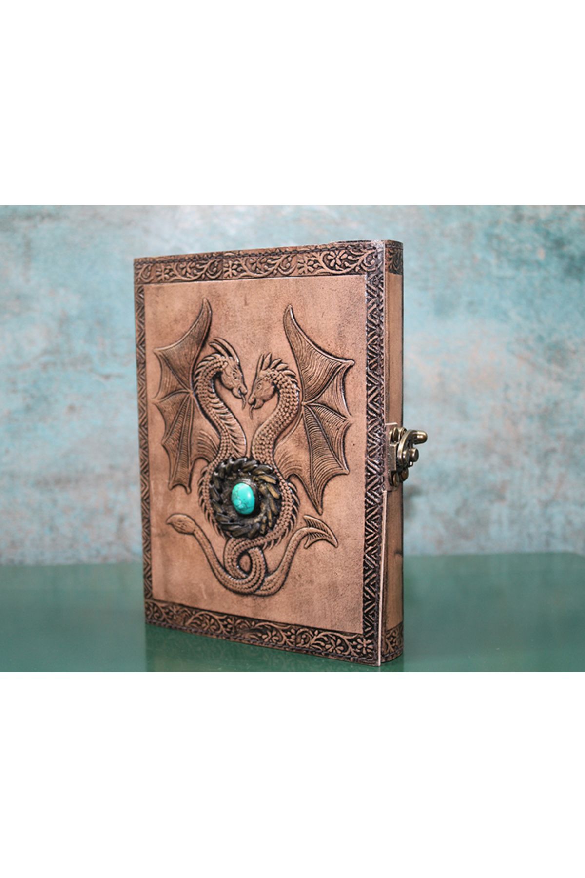 musellife Taşlı Deri Defter Model 8