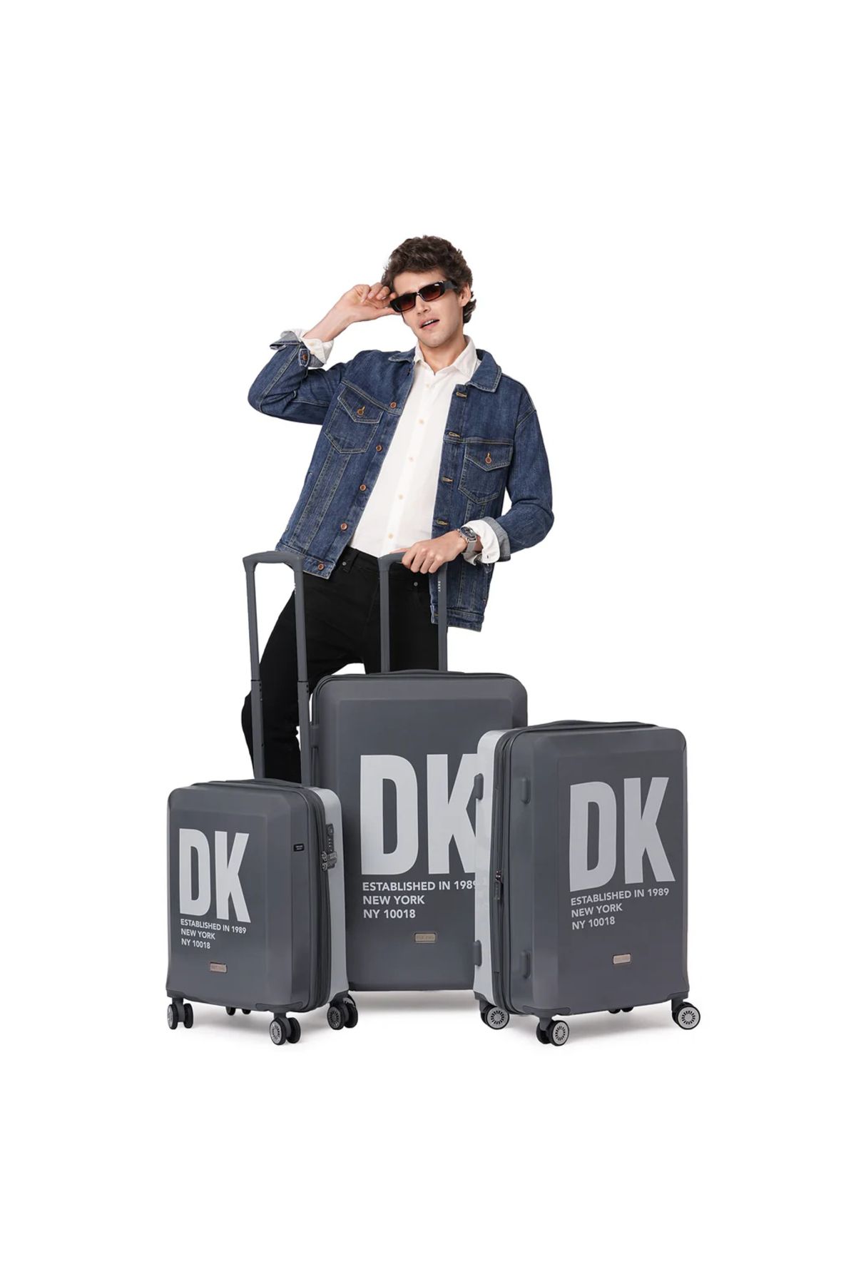 Dkny-BOLD Hardside Trolley Bag with 4 Spinner Wheels, ABS+PC Case Luggage with TSA Lock 8