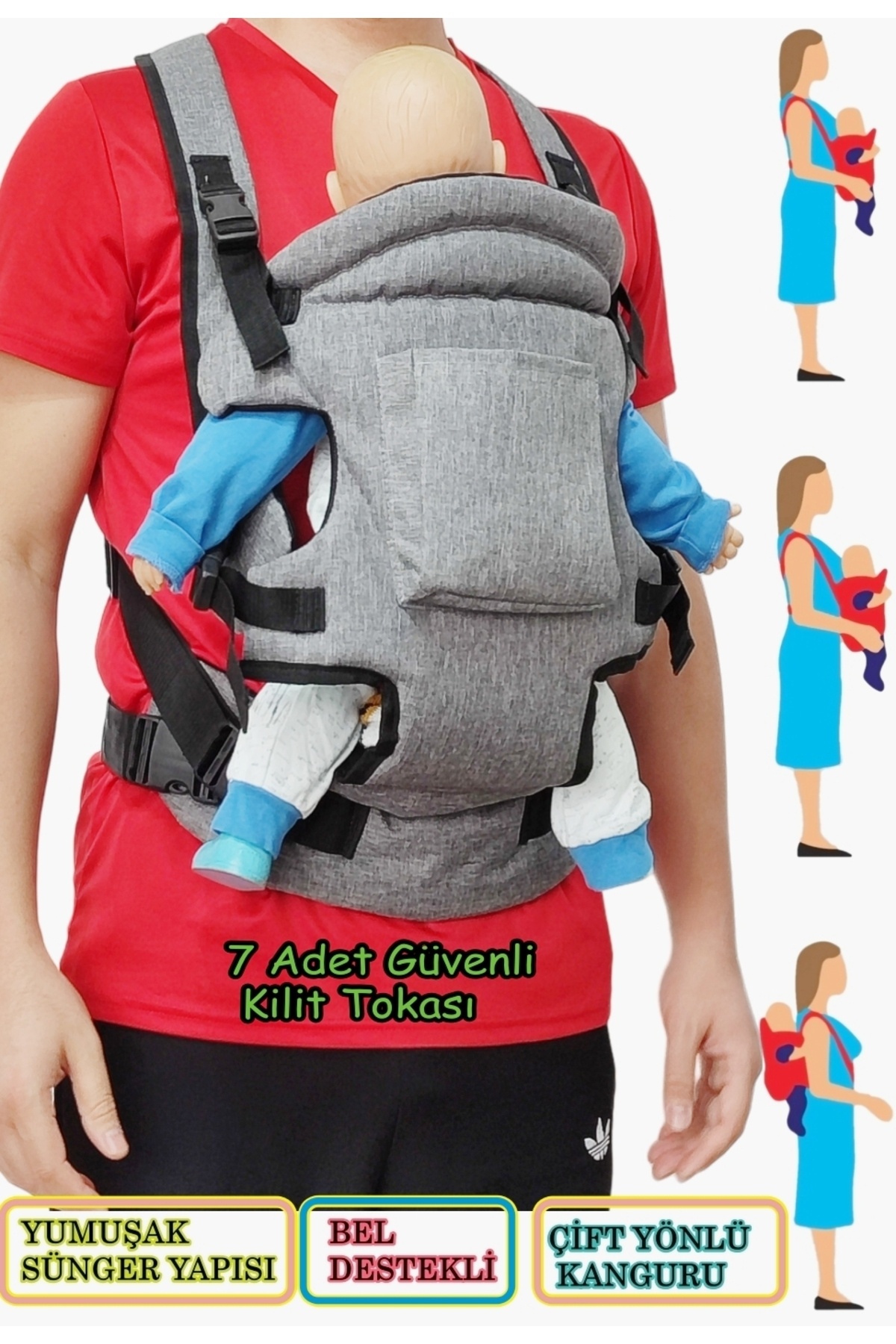 USF Bebek Taşıma Çift Yönlü Kanguru, Anne Bebek Taşıma fotoğrafı 2 (önizleme)