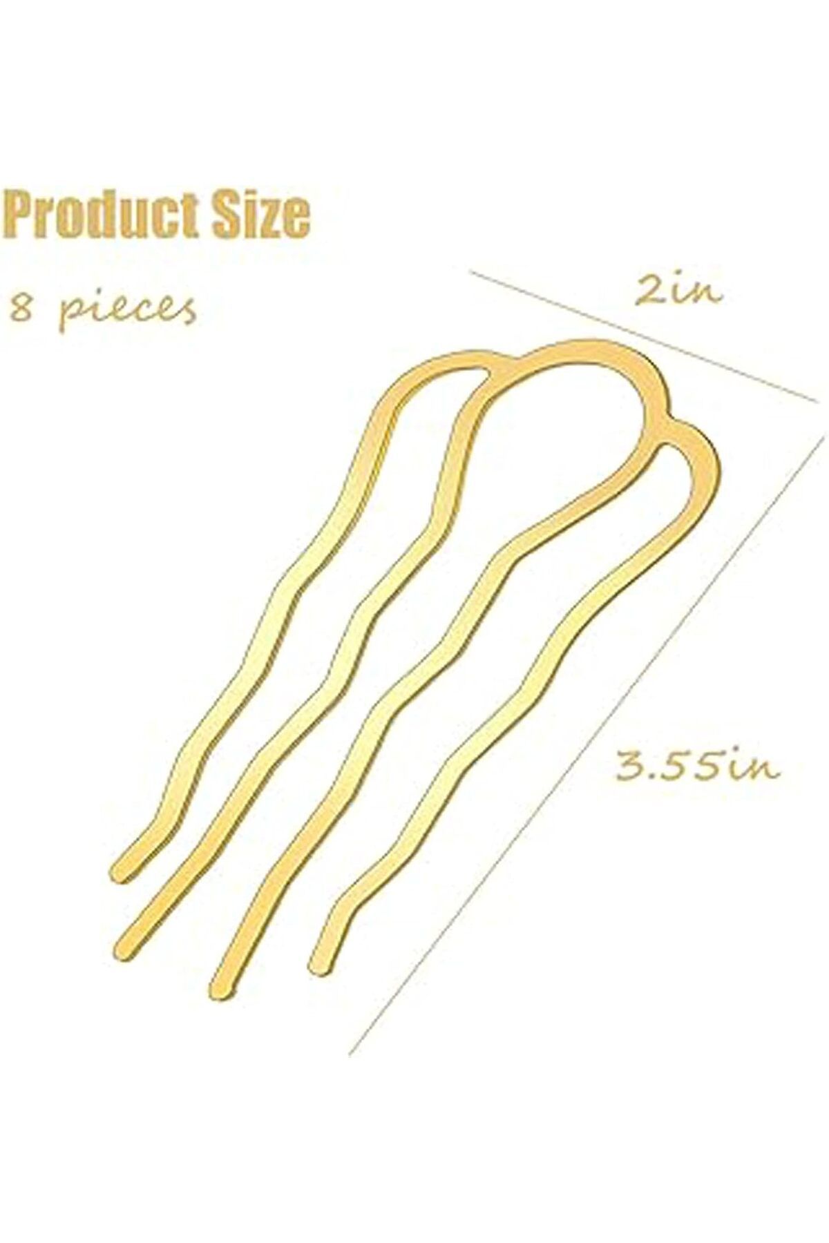 COOYA-8 Pieces Hair Side Combs ,with U-shaped Design and Wave-shaped Comb Teeth,for Women Buns Hair 5