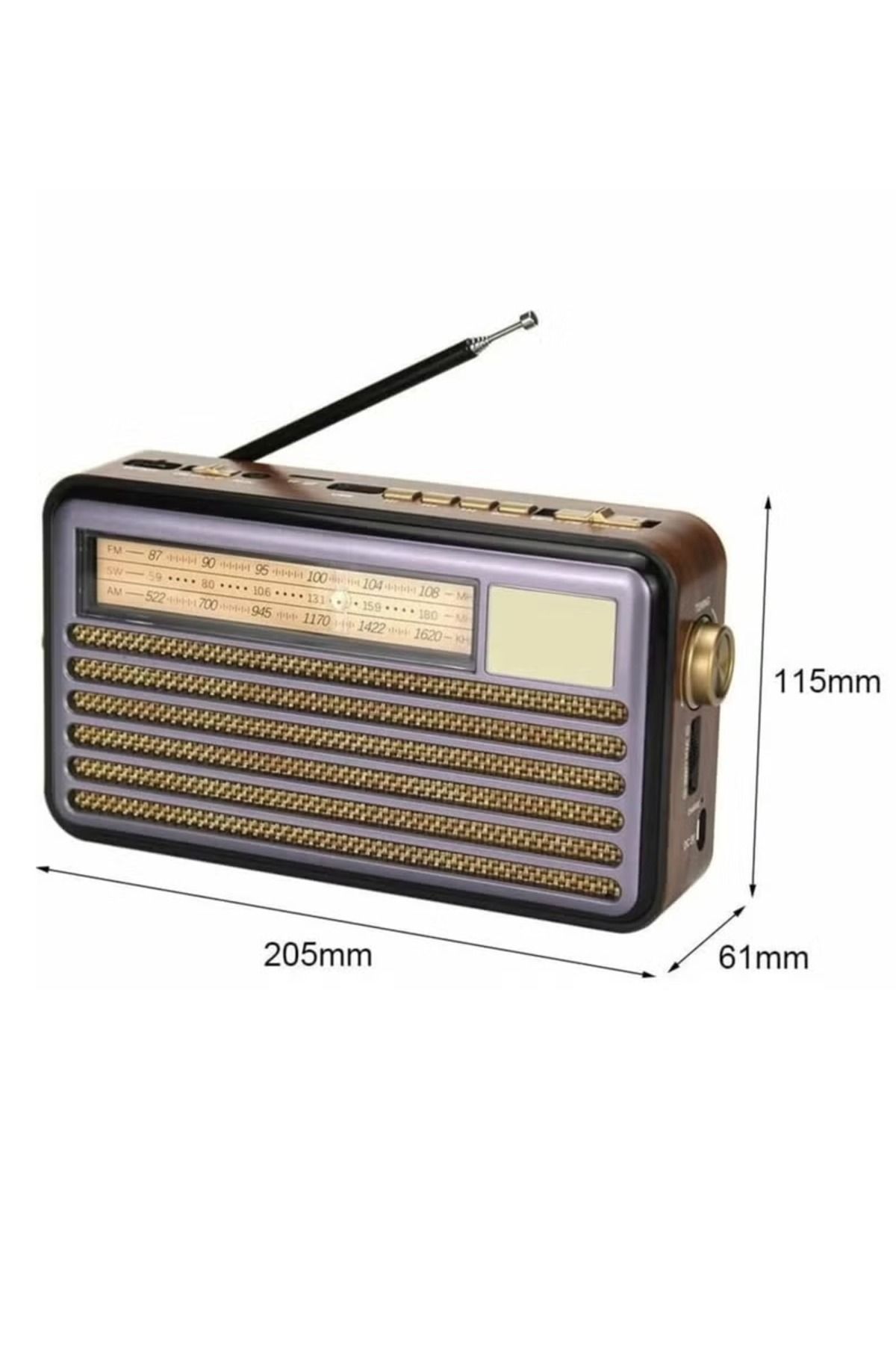 Denx-Classic Radio with LED Flashlight Portable with Best Sound Solar Powered, Battery Operated and Rechargeable 7
