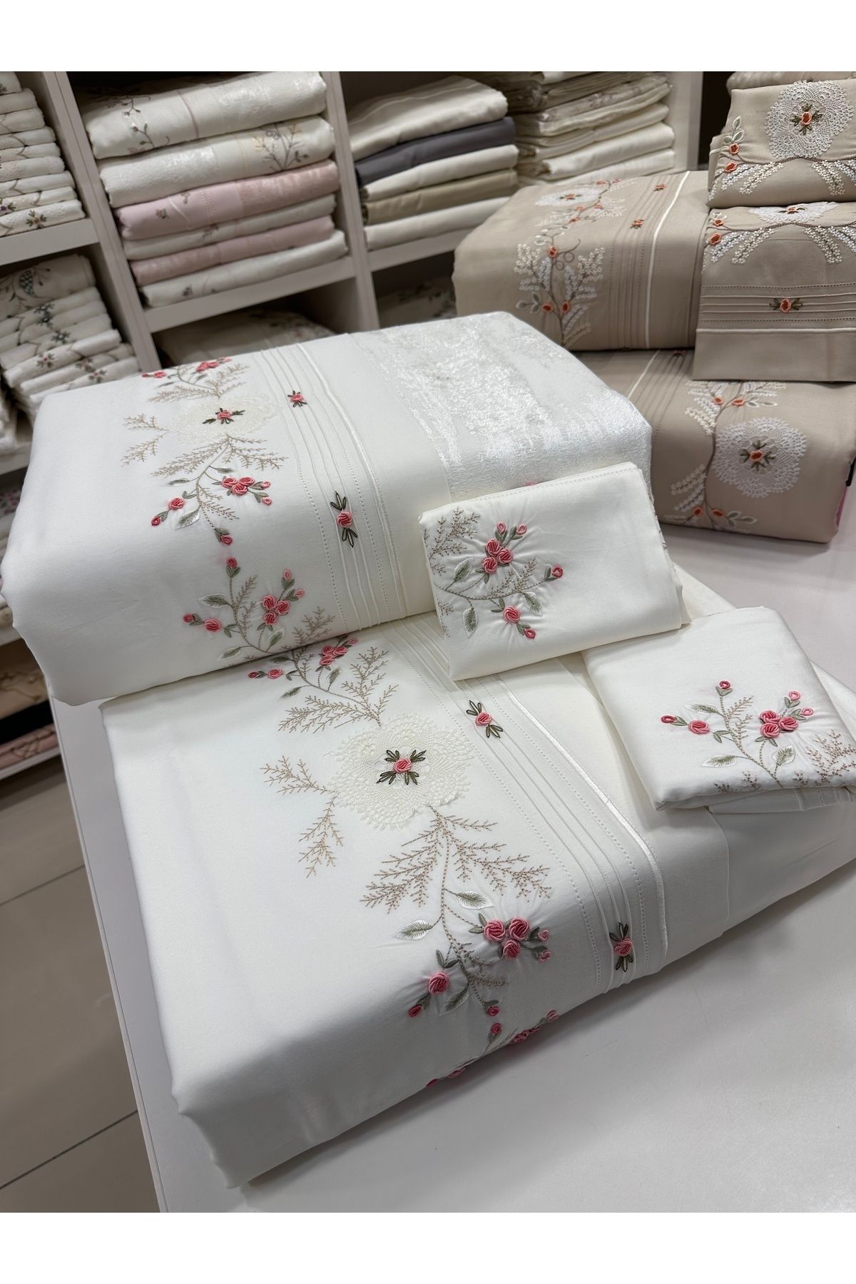 incisecrethome-Handcrafted Special Series Bed Cover Set Double Pique and Duvet Cover Set 7 Pieces 3
