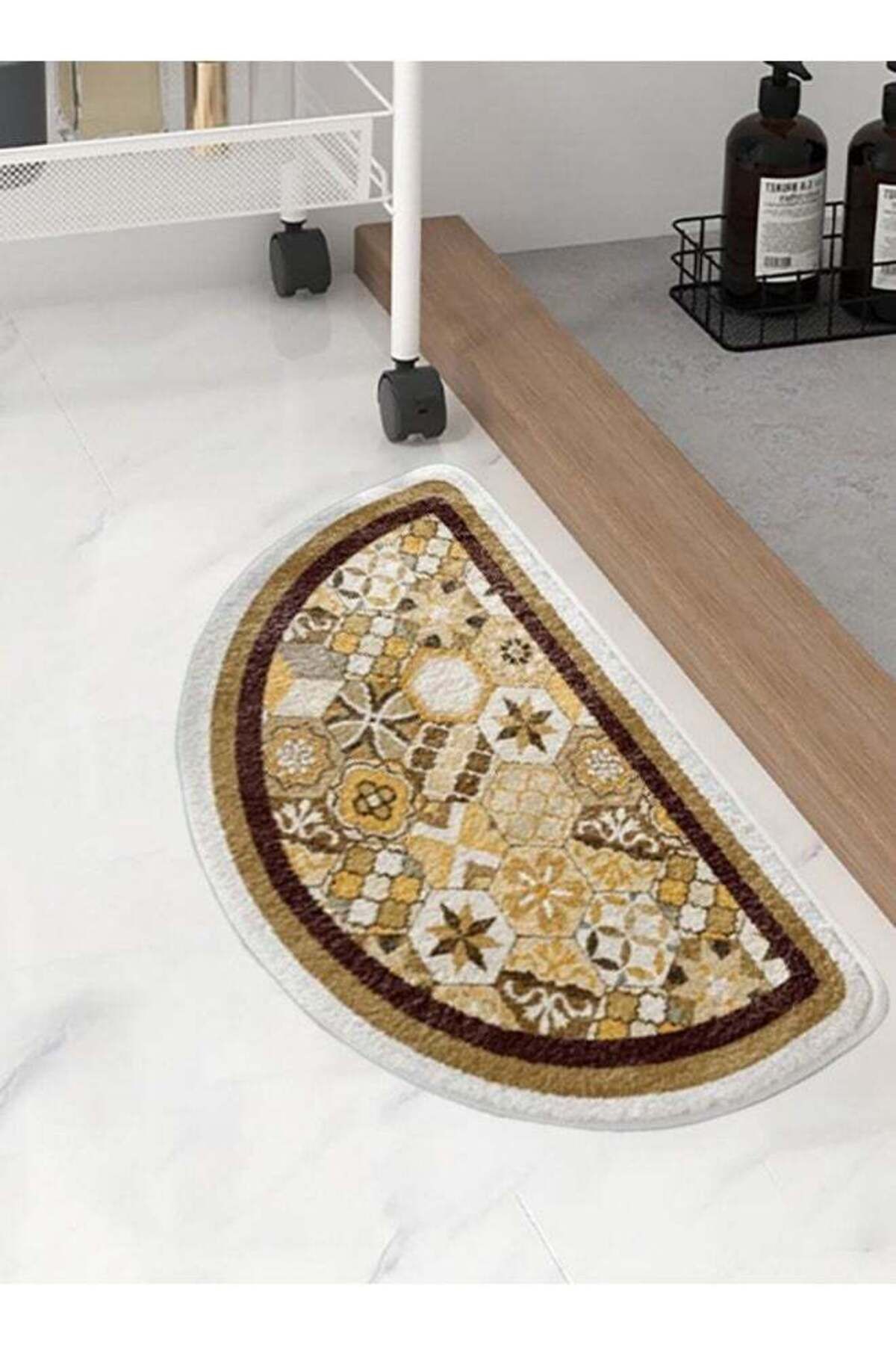 COOYA-Vintage Moroccan floor mat, soft and comfortable, quick-drying and non-slip, easy to clean, yellow 5