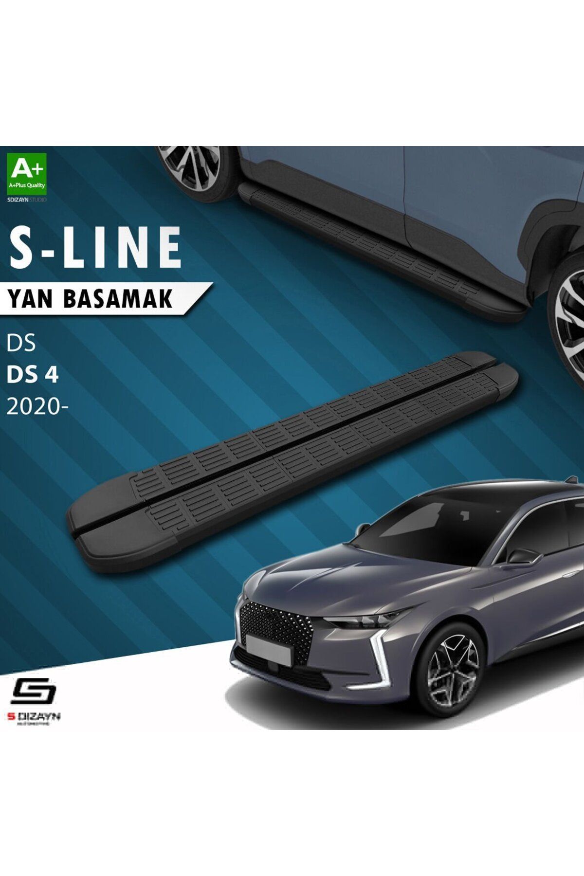 Drs Tuning S-Dizayn DS DS 4 S-Line Siyah Yan Basamak 183 Cm 2020 Üzeri A+ Kalite