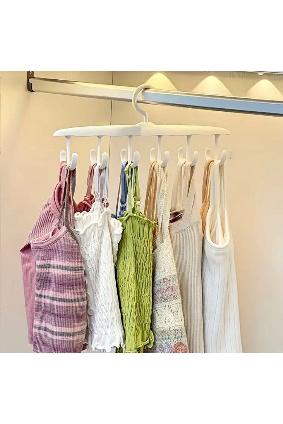 shop 1 Adet Yer Tasarruflu 6 Kancalı Plastik Dolap İçi Düzenleyici Pratik Askı