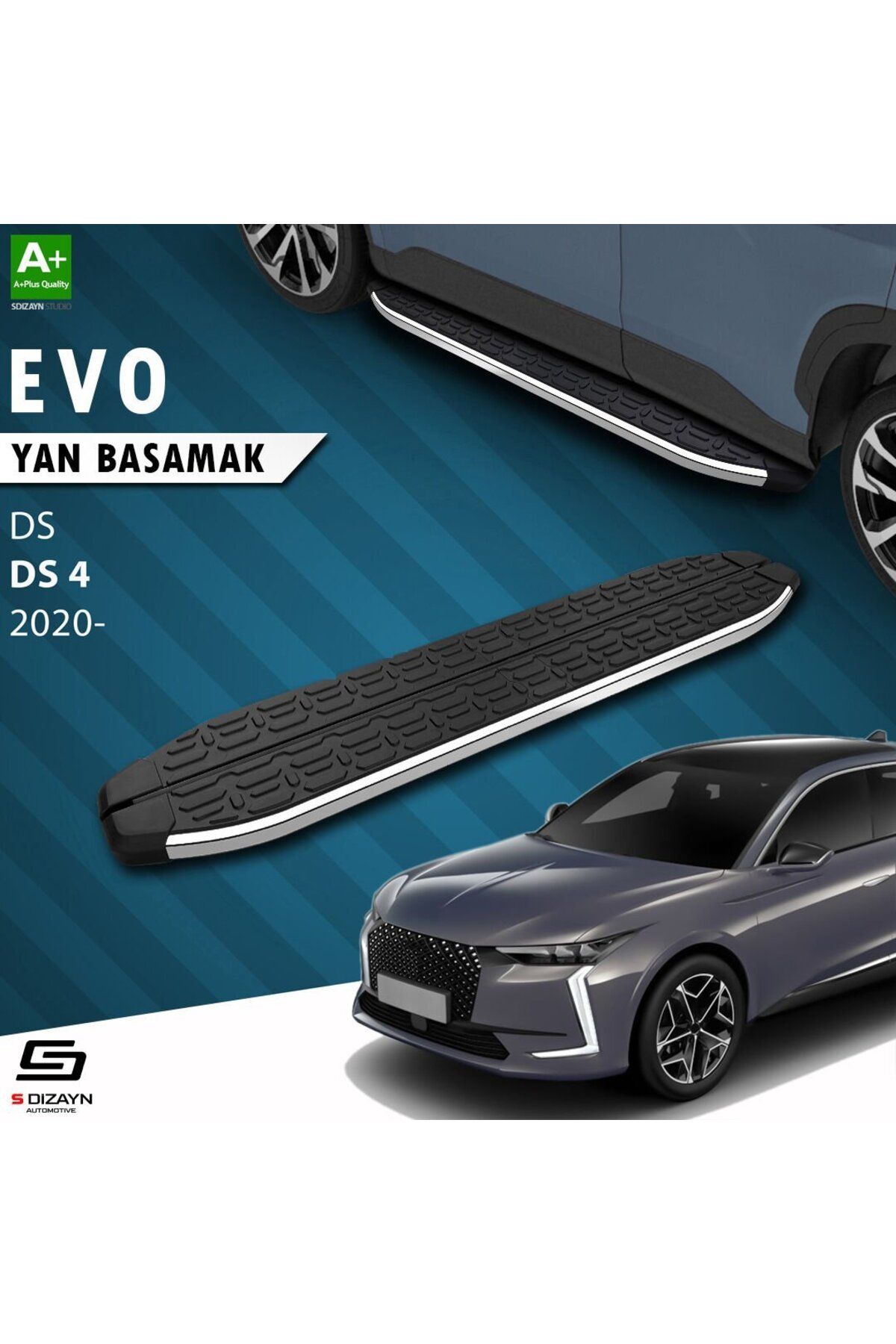Drs Tuning S-Dizayn DS DS 4 Evo Krom Yan Basamak 183 Cm 2020 Üzeri A+ Kalite