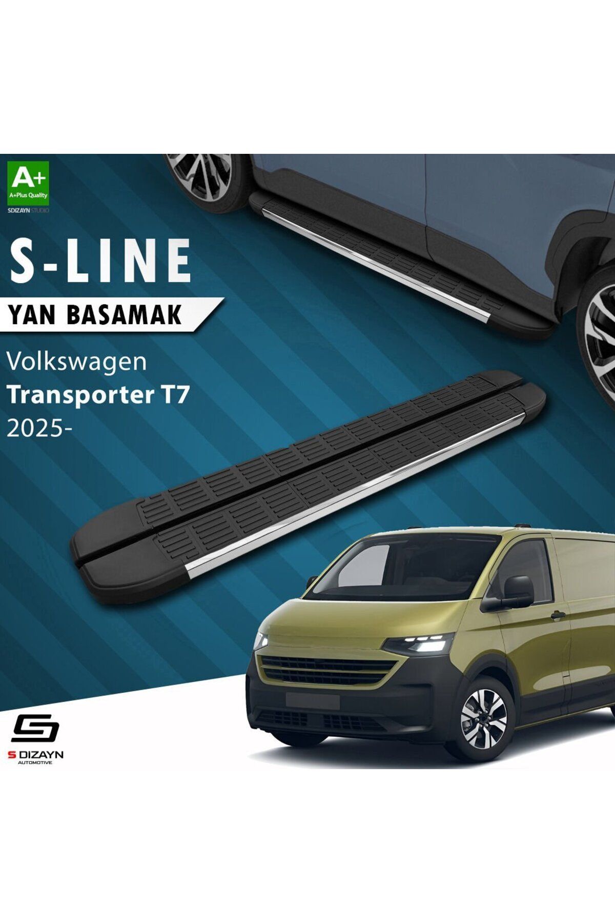 Drs Tuning S-Dizayn Volkswagen Transporter T7 Uzun Şase S-Line Krom Yan Basamak 263 Cm 2025 Üzeri A+ Kalite