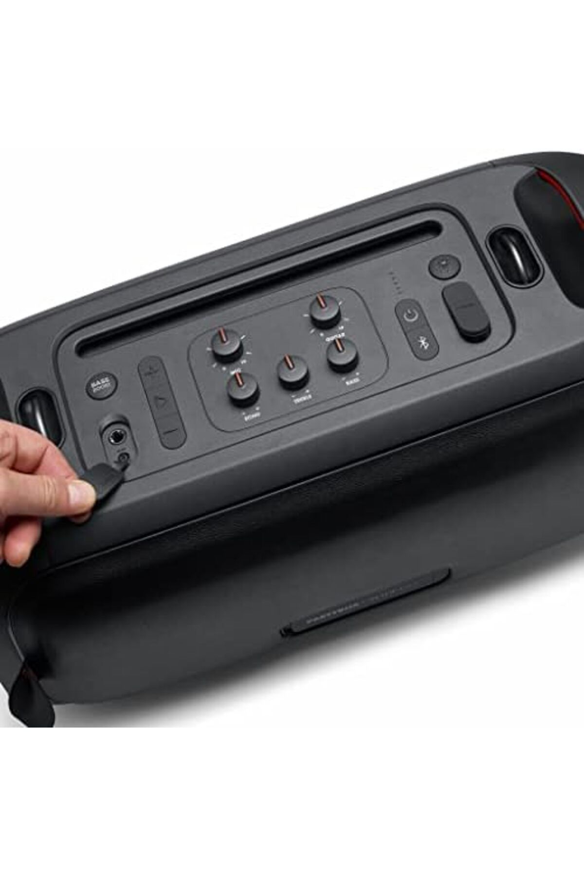 JBL-مكبر صوت حفلات محمول Partybox On-The-GO مزود بإضاءة مدمجة وميكروفون لاسلكي، 100 واط Booming JB 6