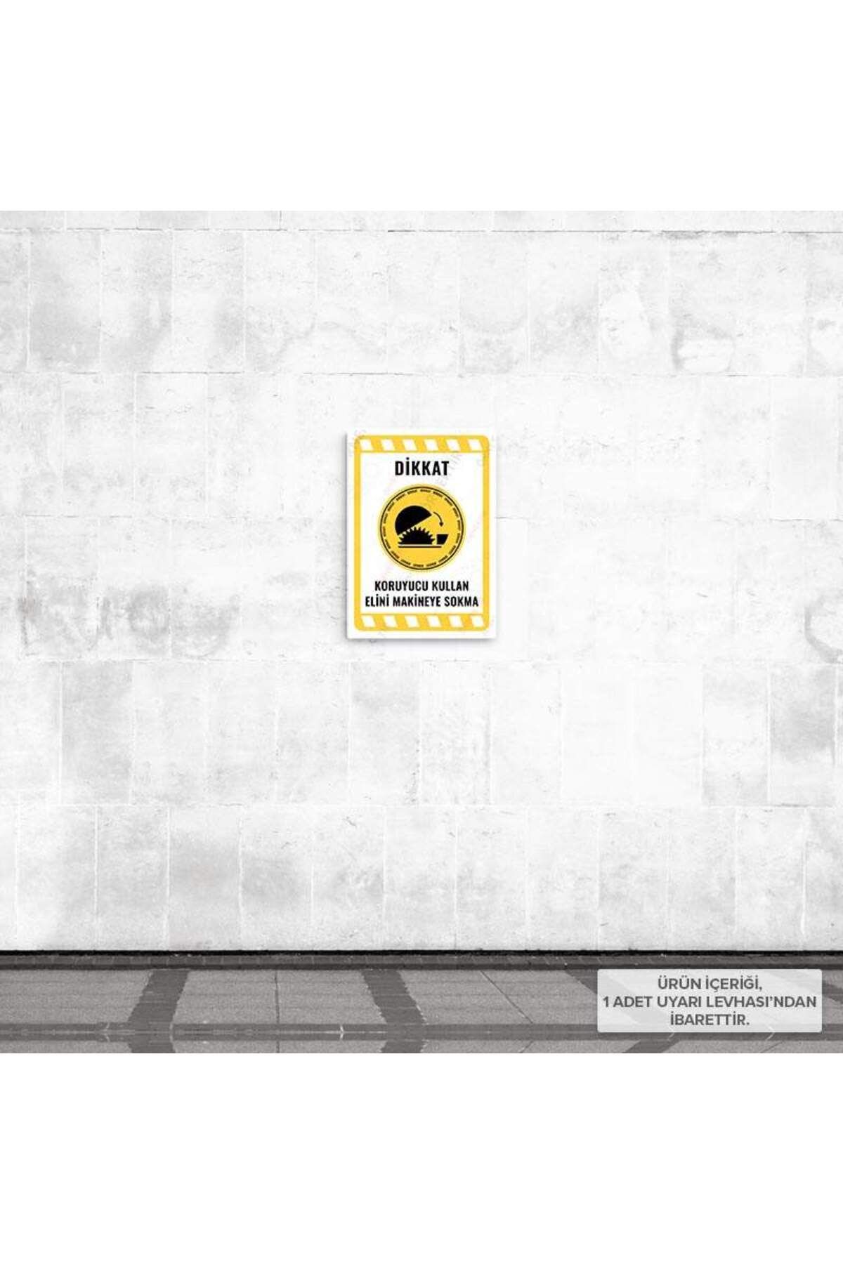 Posterya-Ul01930-A5 - Warning Sign for Using Protective Hand in Machine (15,4×21,6cm) 2